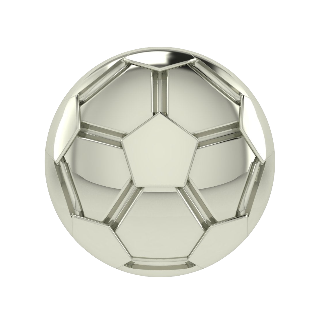Solid Soccer Ball Slider Charm 18K White Gold