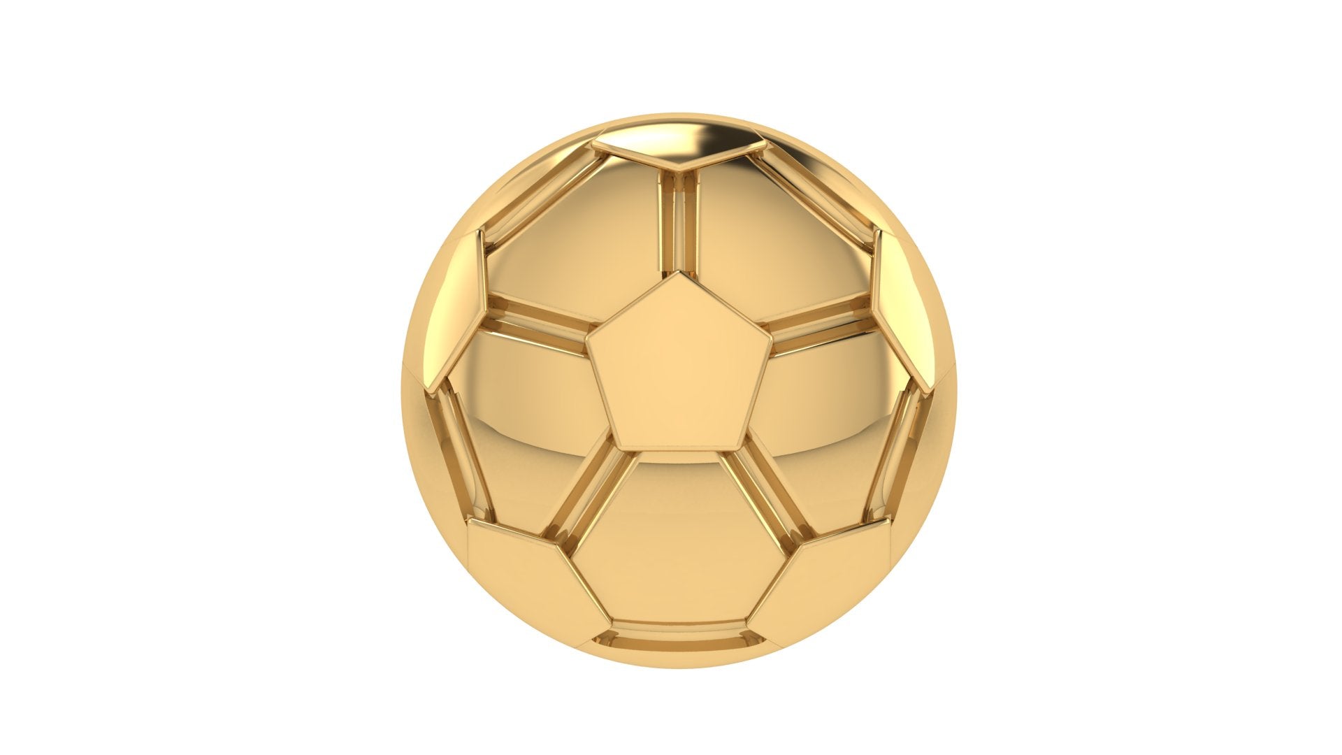 Solid Soccer Ball Slider Charm 18K Yellow Gold