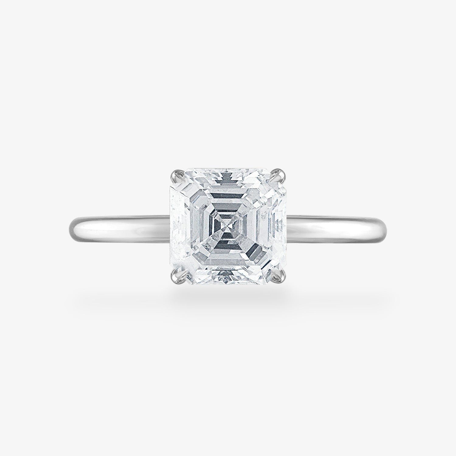 Solitaire Engagement Ring Platinum Asscher