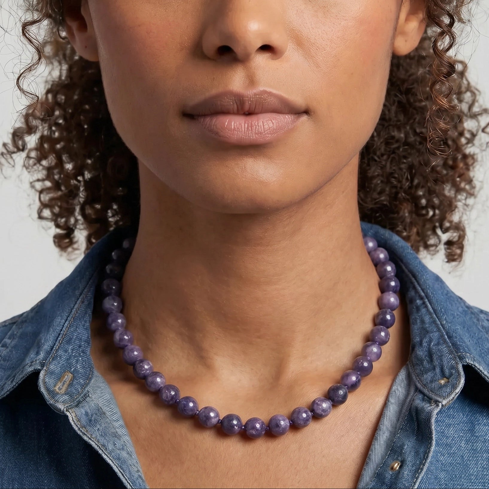 Kendall Lepidolite Beaded Necklace