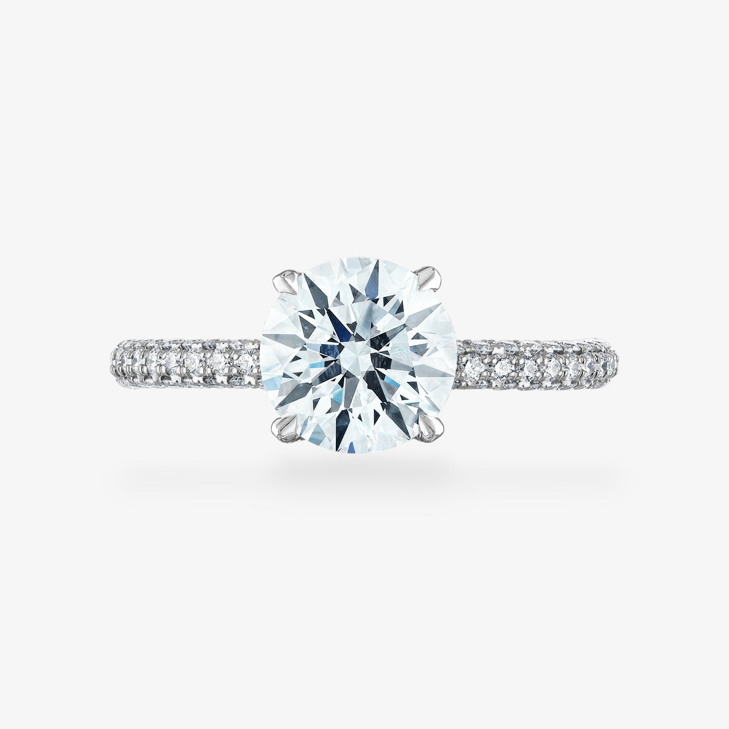 Three Sided Pave Engagement Ring