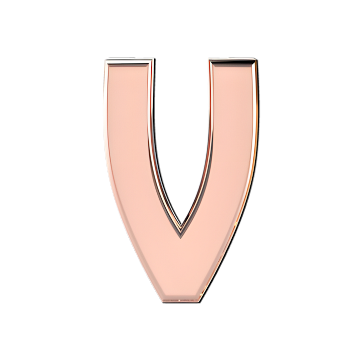 Slider Solid Letter V Charm