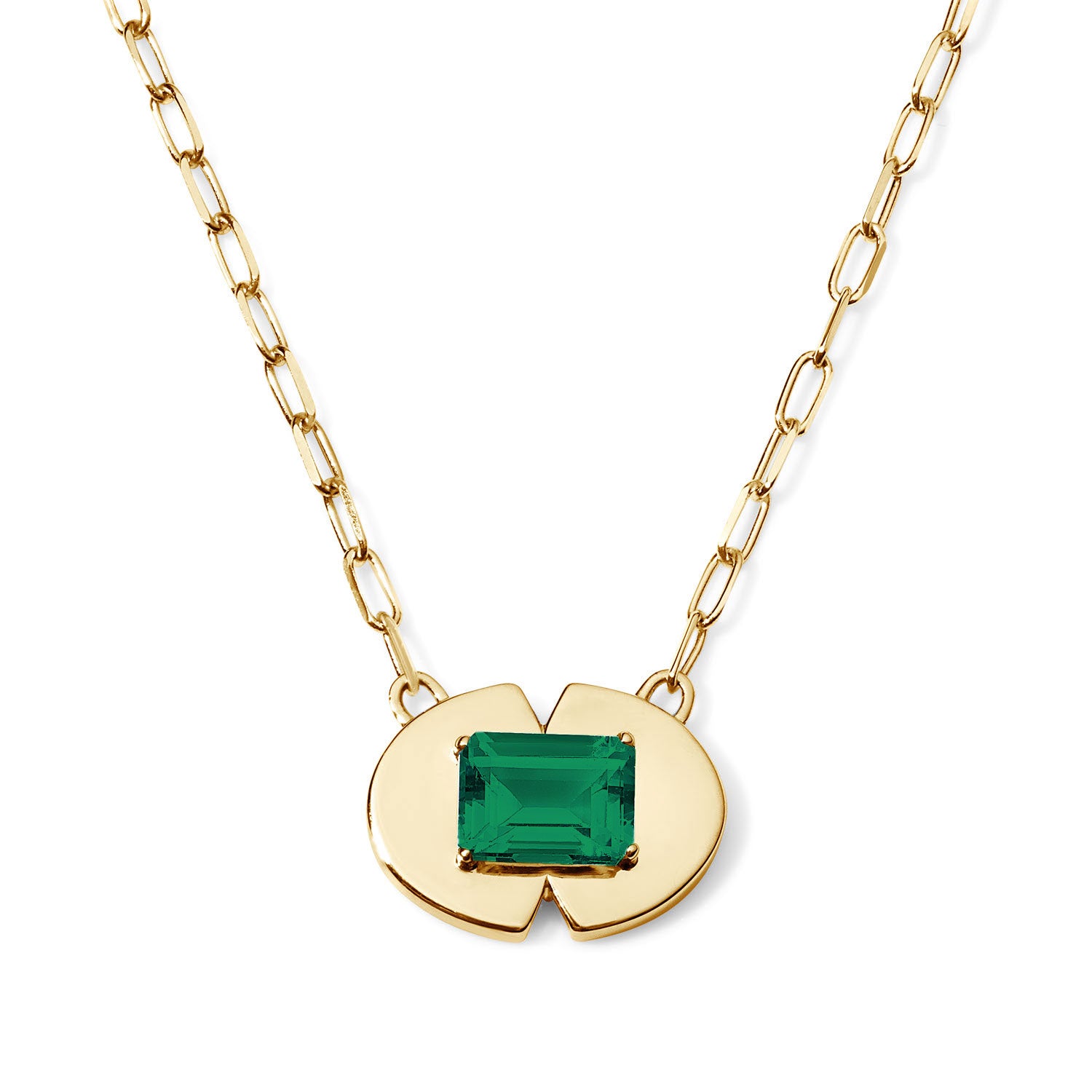 Emerald Cut Gemstone Necklace