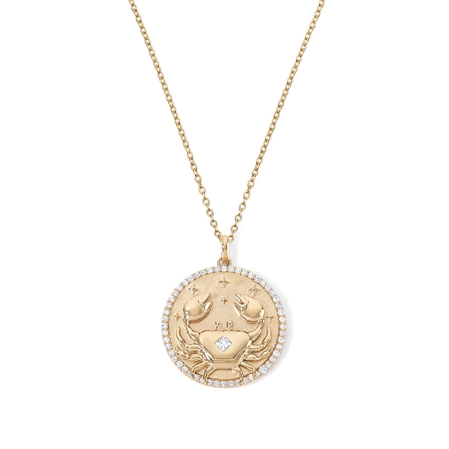 Gold and Diamond Cancer Necklace