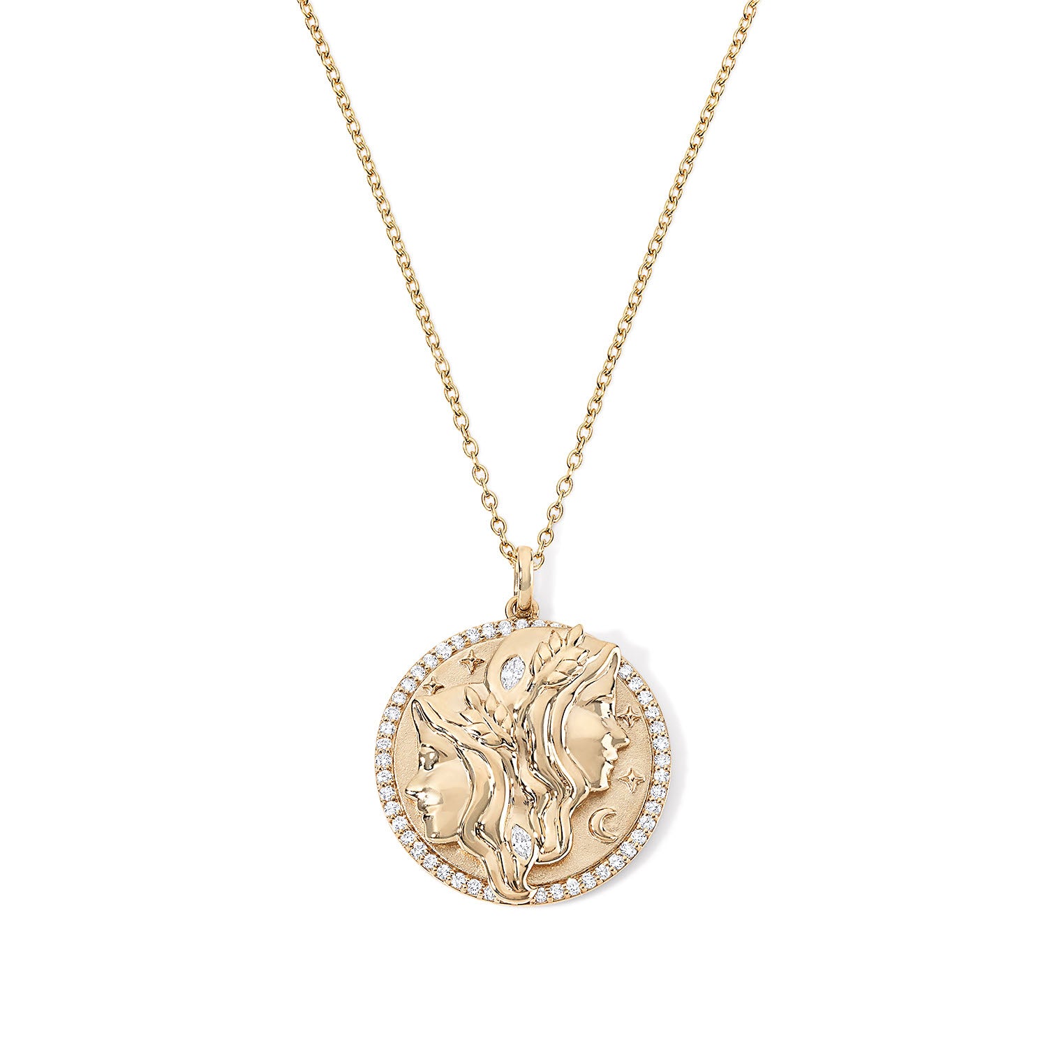 Gold and Diamond Gemini Necklace