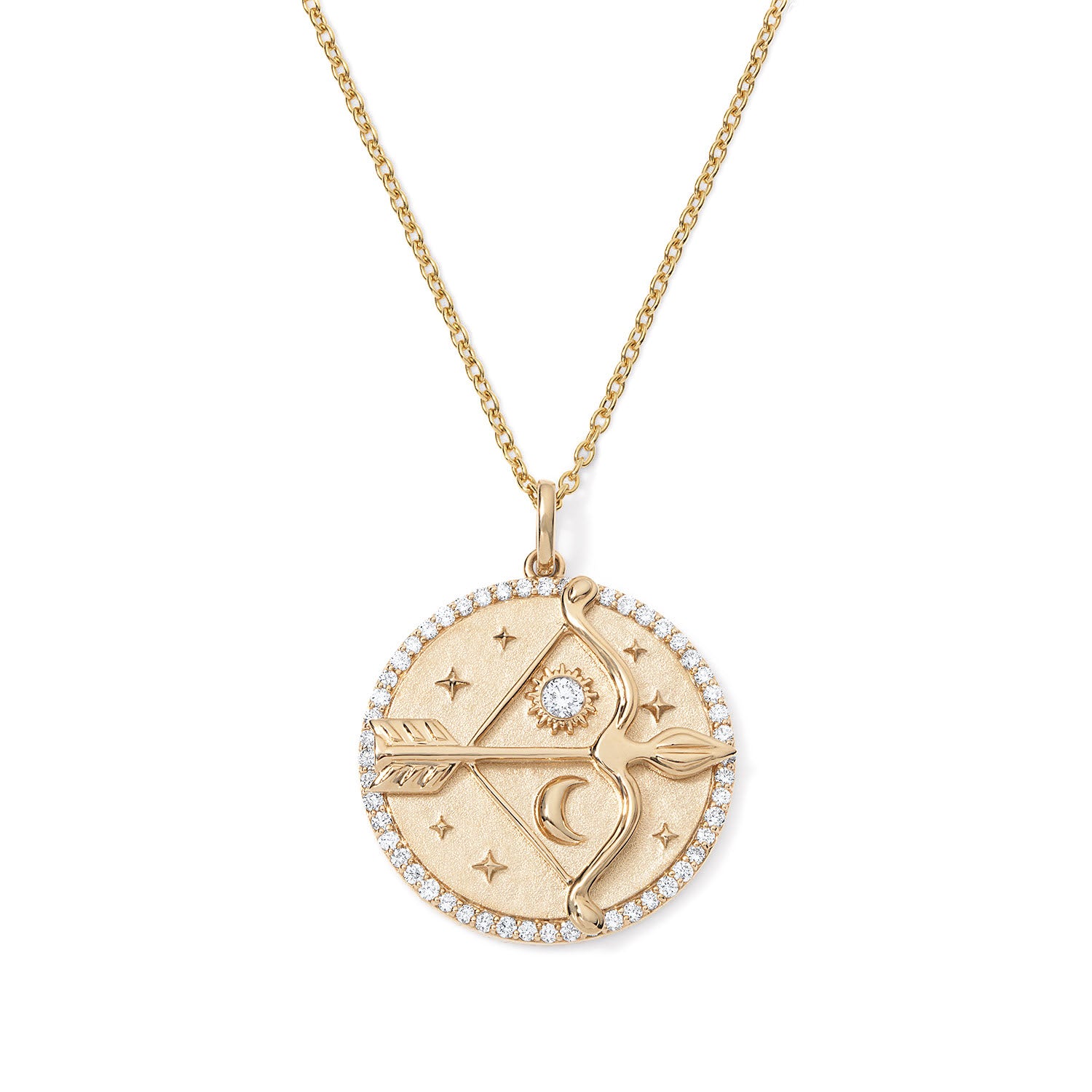 Gold and Diamond Sagittarius Necklace