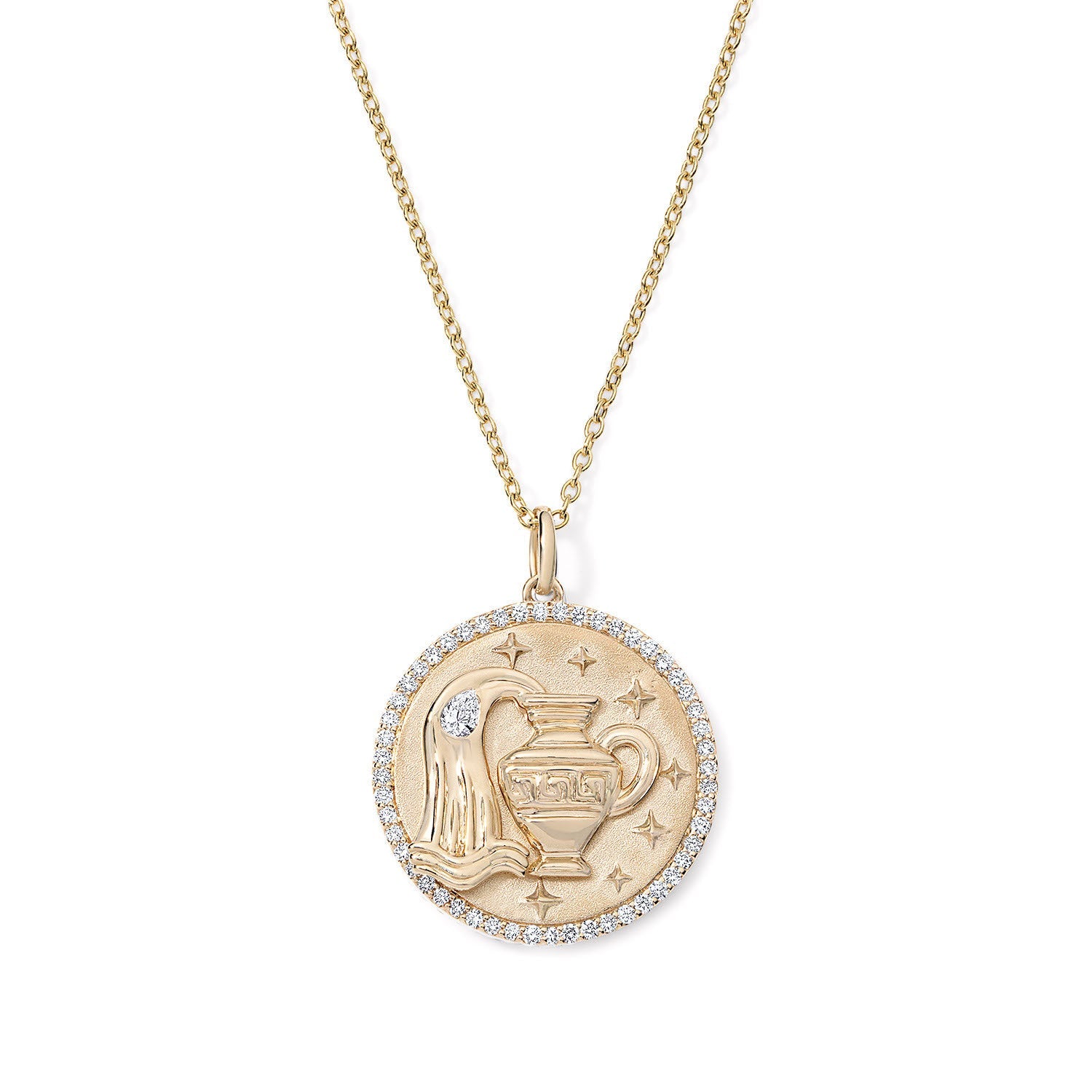 Gold and Diamond Zodiac Necklace