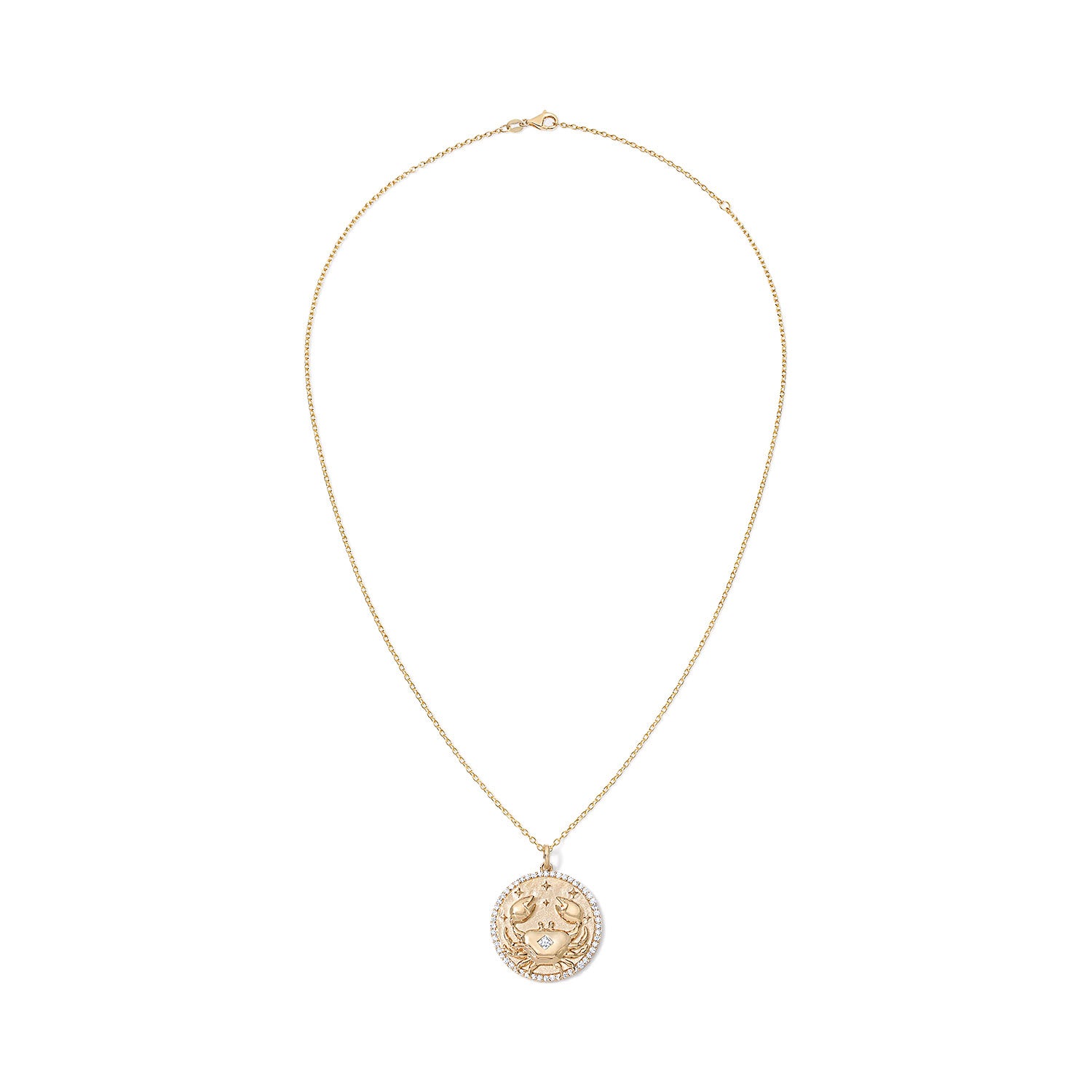 Gold and Diamond Cancer Necklace