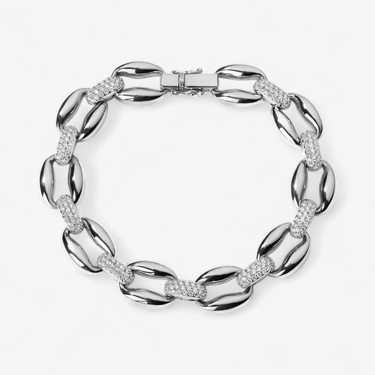 Madison Pave Oval Link Bracelet