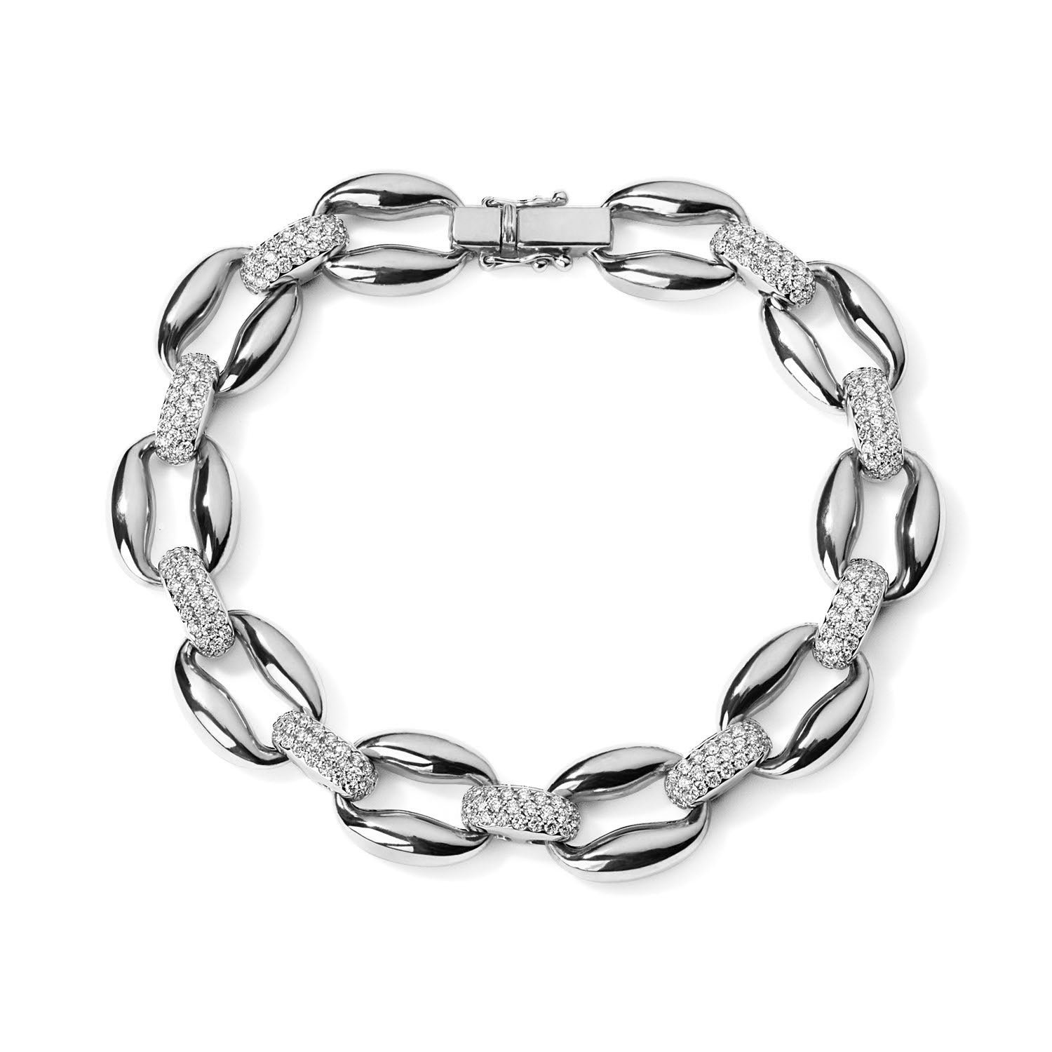 Silver Oval & Round Link Bracelet 2024