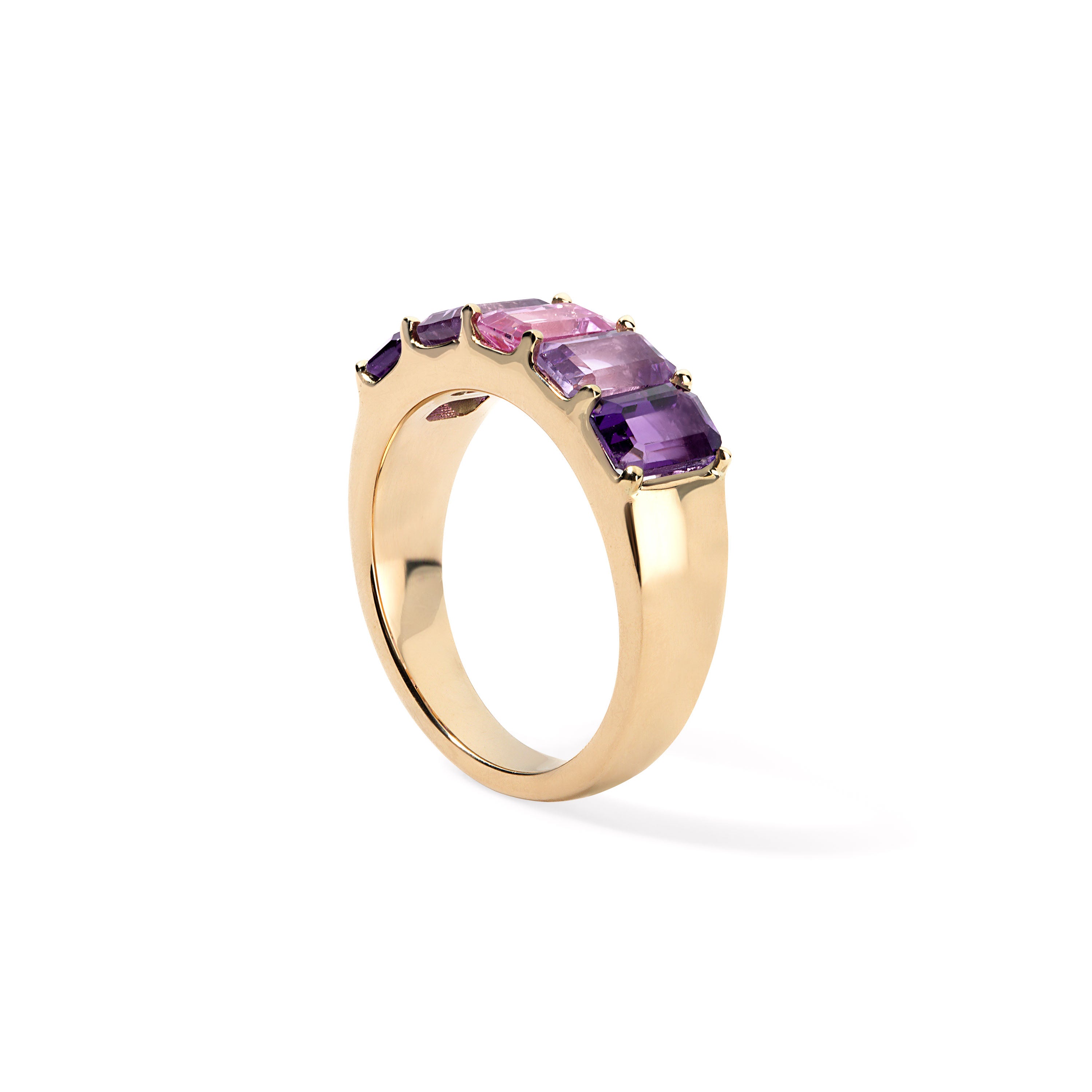 Amethyst and Pink Sapphire 5 Stone Ring