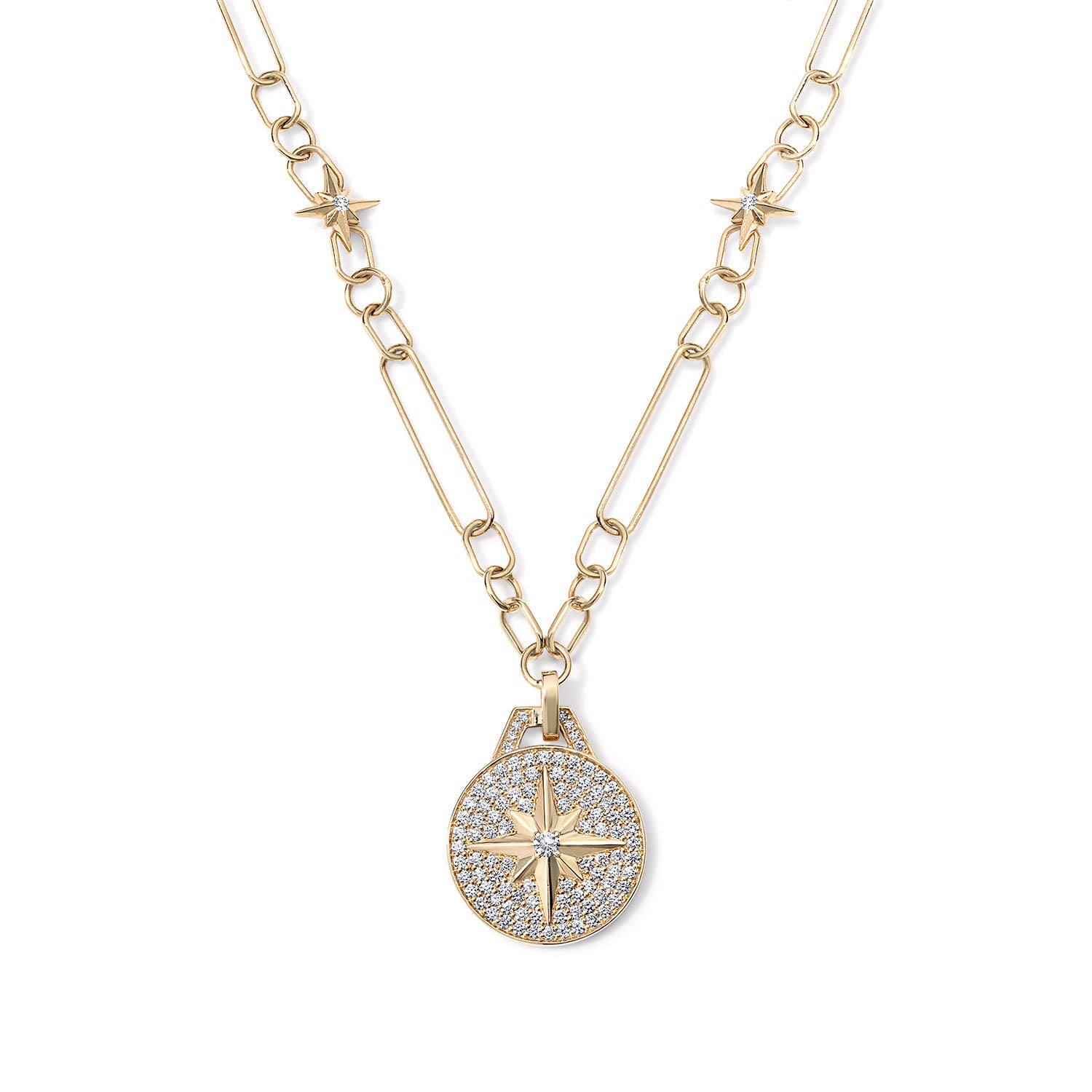 Gold and Diamond North Star Necklace