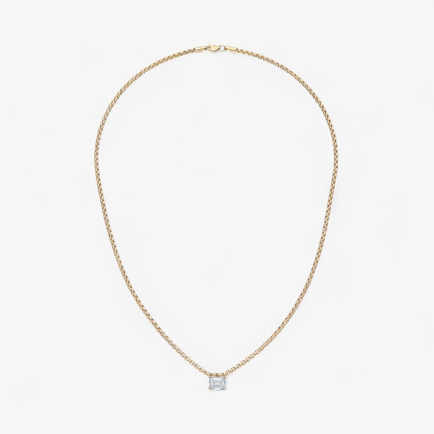 Gemstone Box Chain Necklace