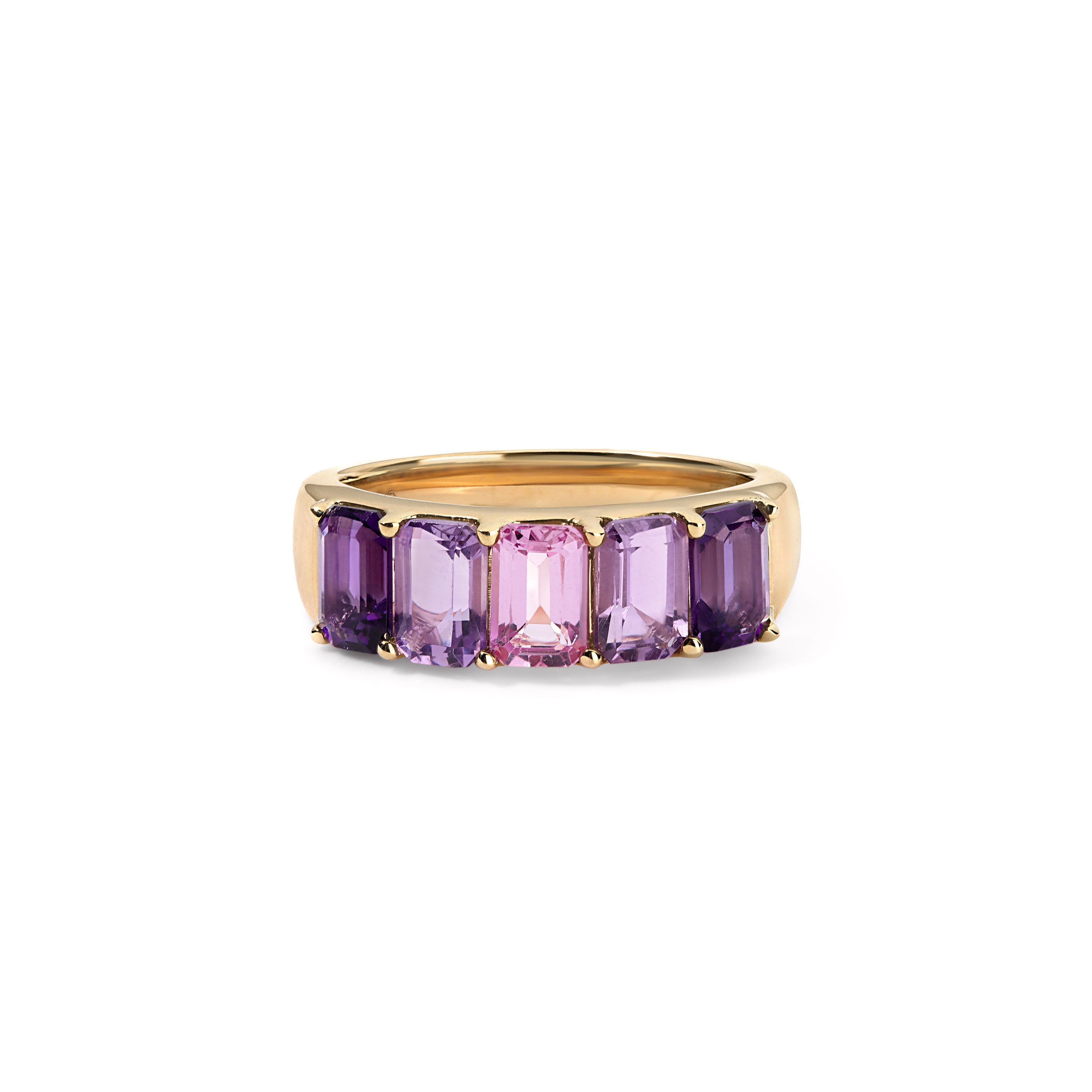 Amethyst and Pink Sapphire 5 Stone Ring