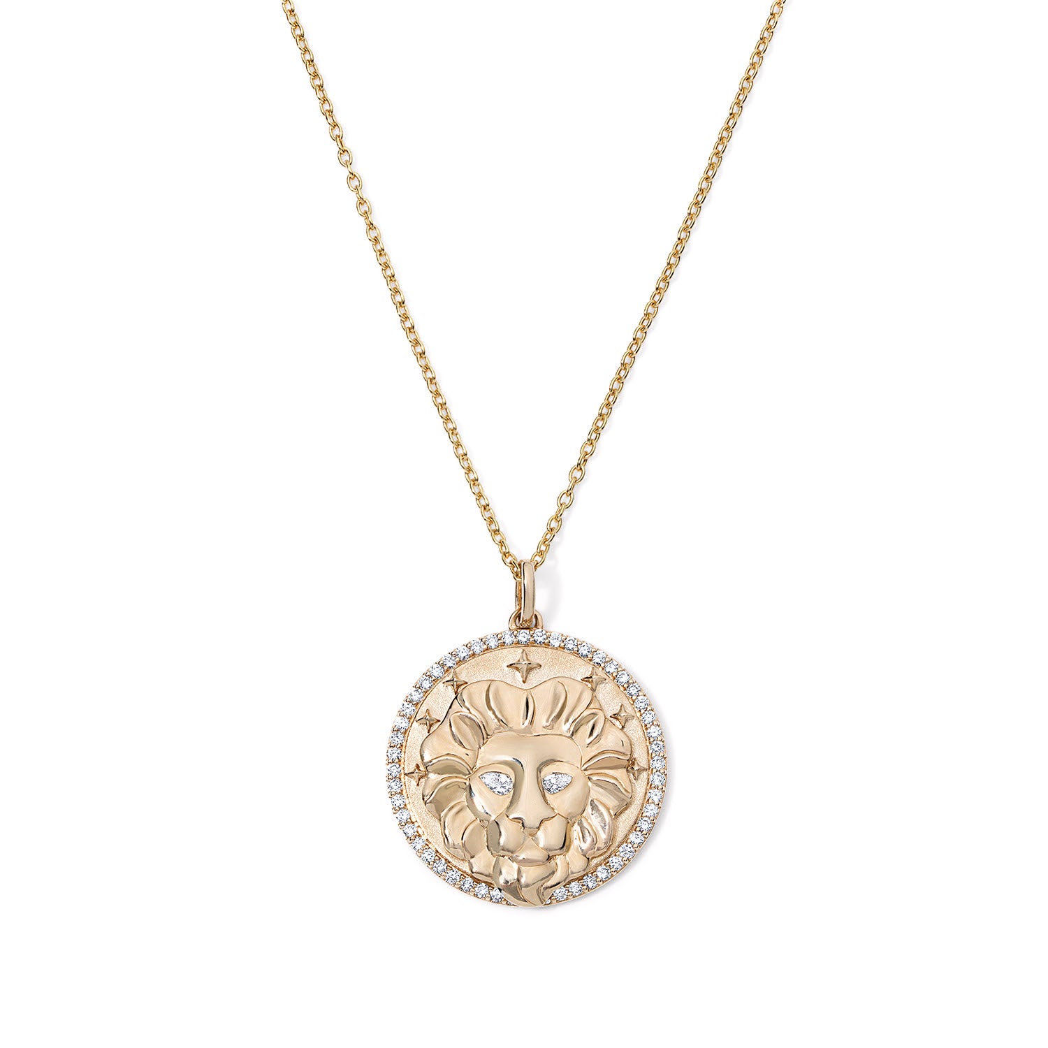 Gold and Diamond Leo Necklace