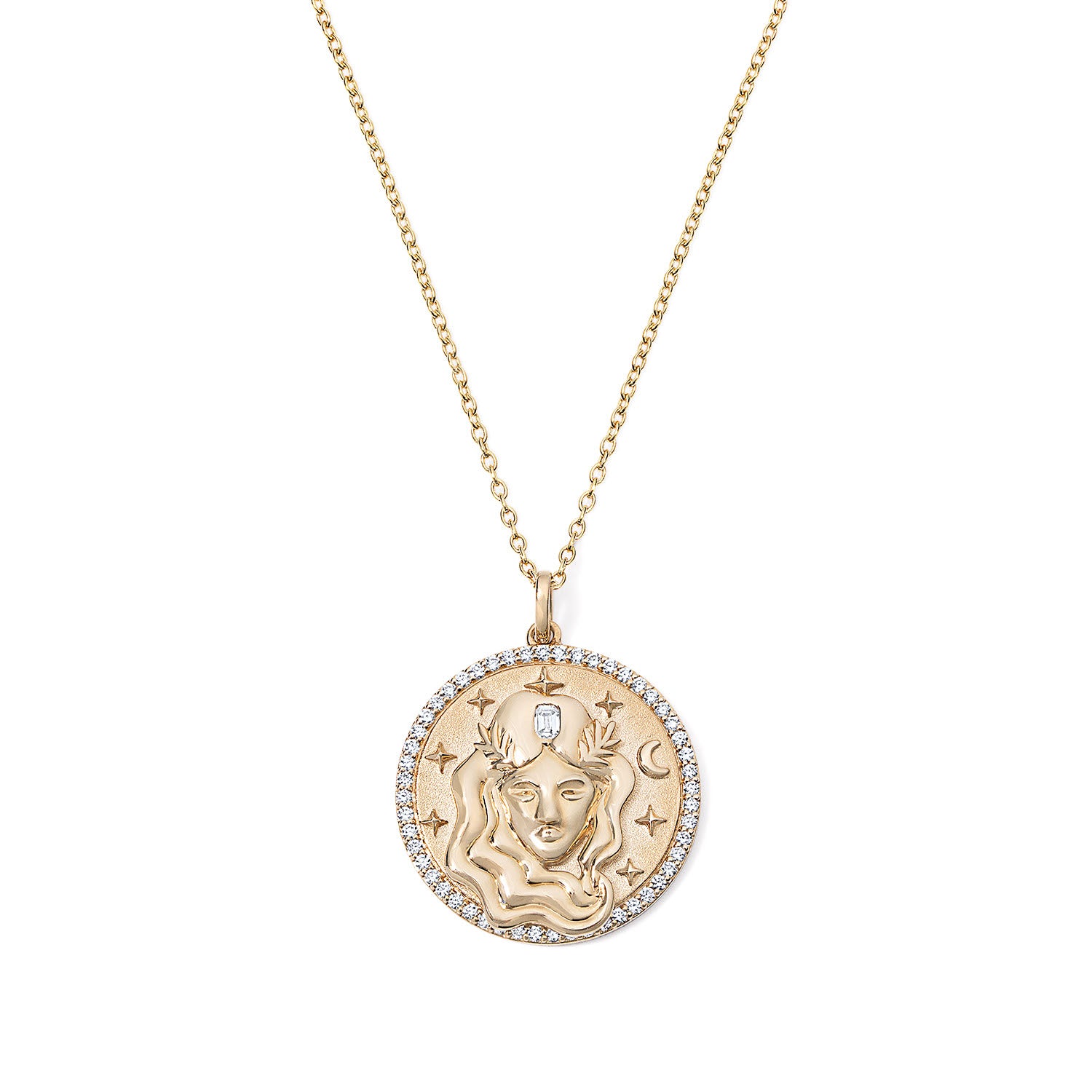 Gold and Diamond Virgo Necklace