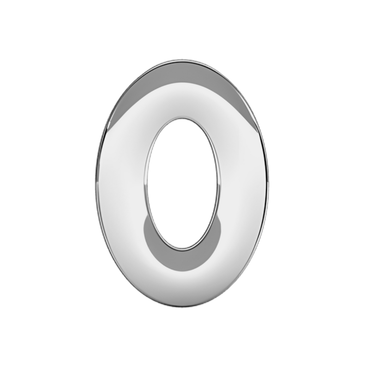 Slider Solid Number 0 Charm 18K White Gold