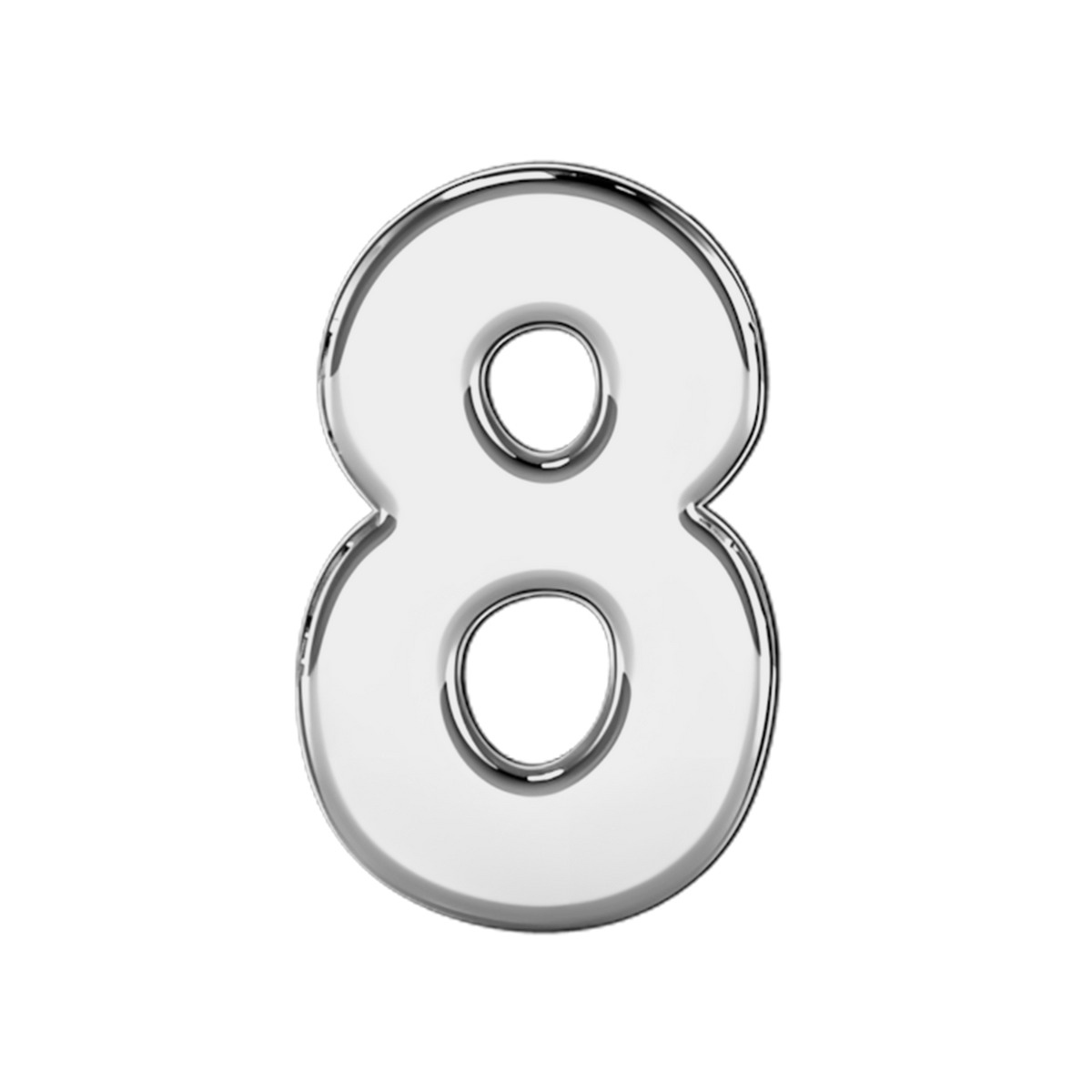 Slider Solid Number 8 Charm 18K White Gold
