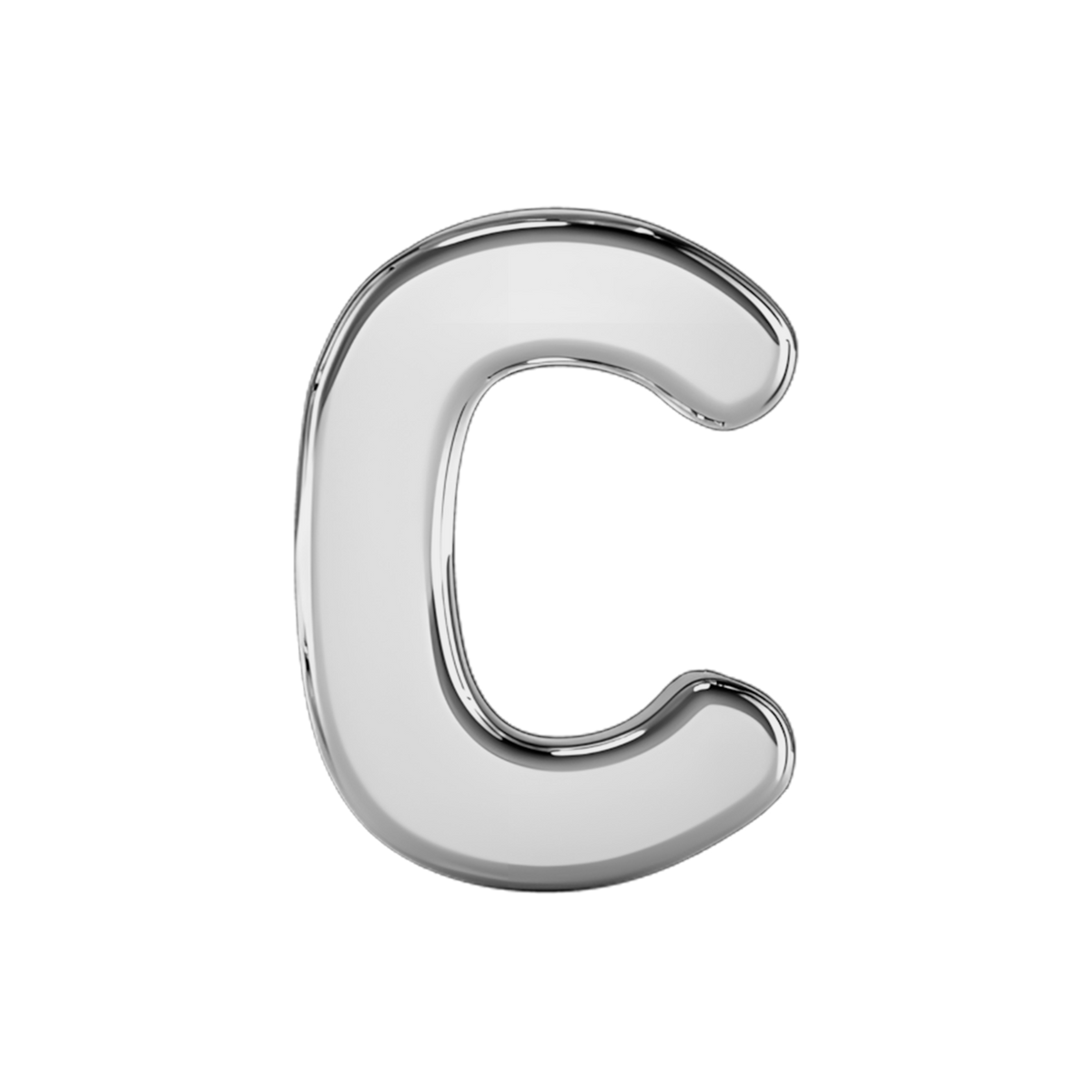 Slider Solid Letter C Charm