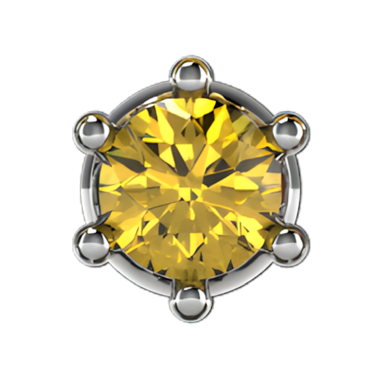 Slider Single Gemstone 18K White Gold Yellow Sapphire