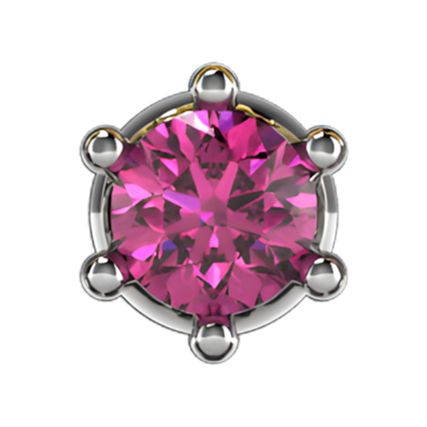 Slider Single Gemstone 18K White Gold Pink Sapphire