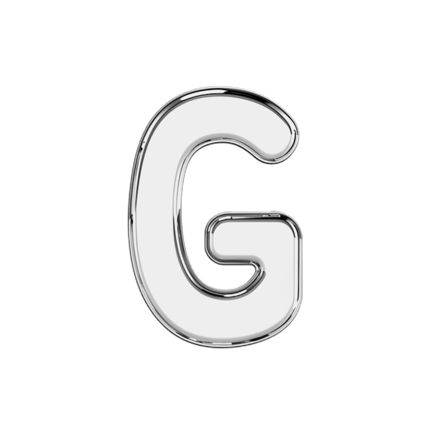 Slider Solid Letter G Charm 18K White Gold