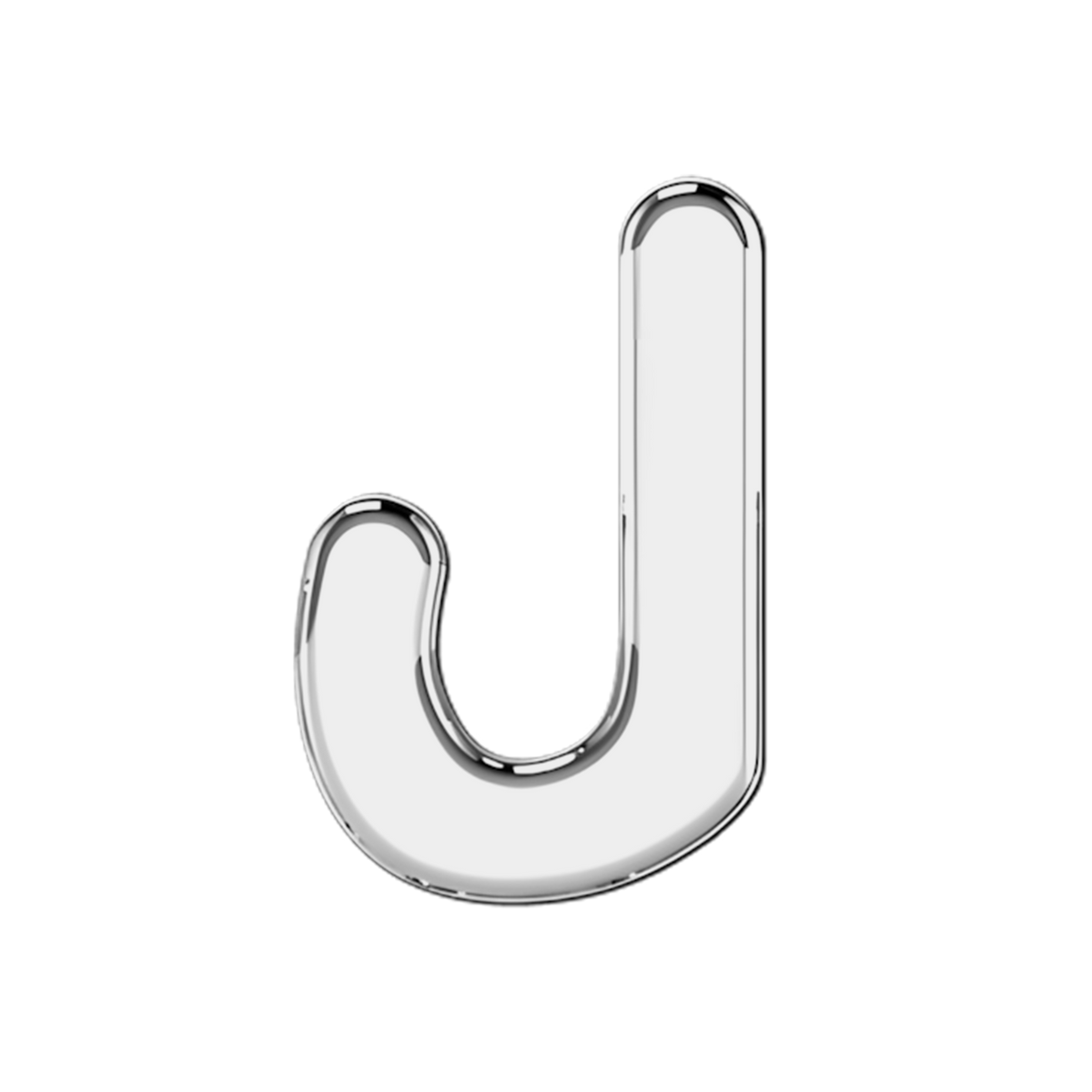Slider Solid Letter J Charm