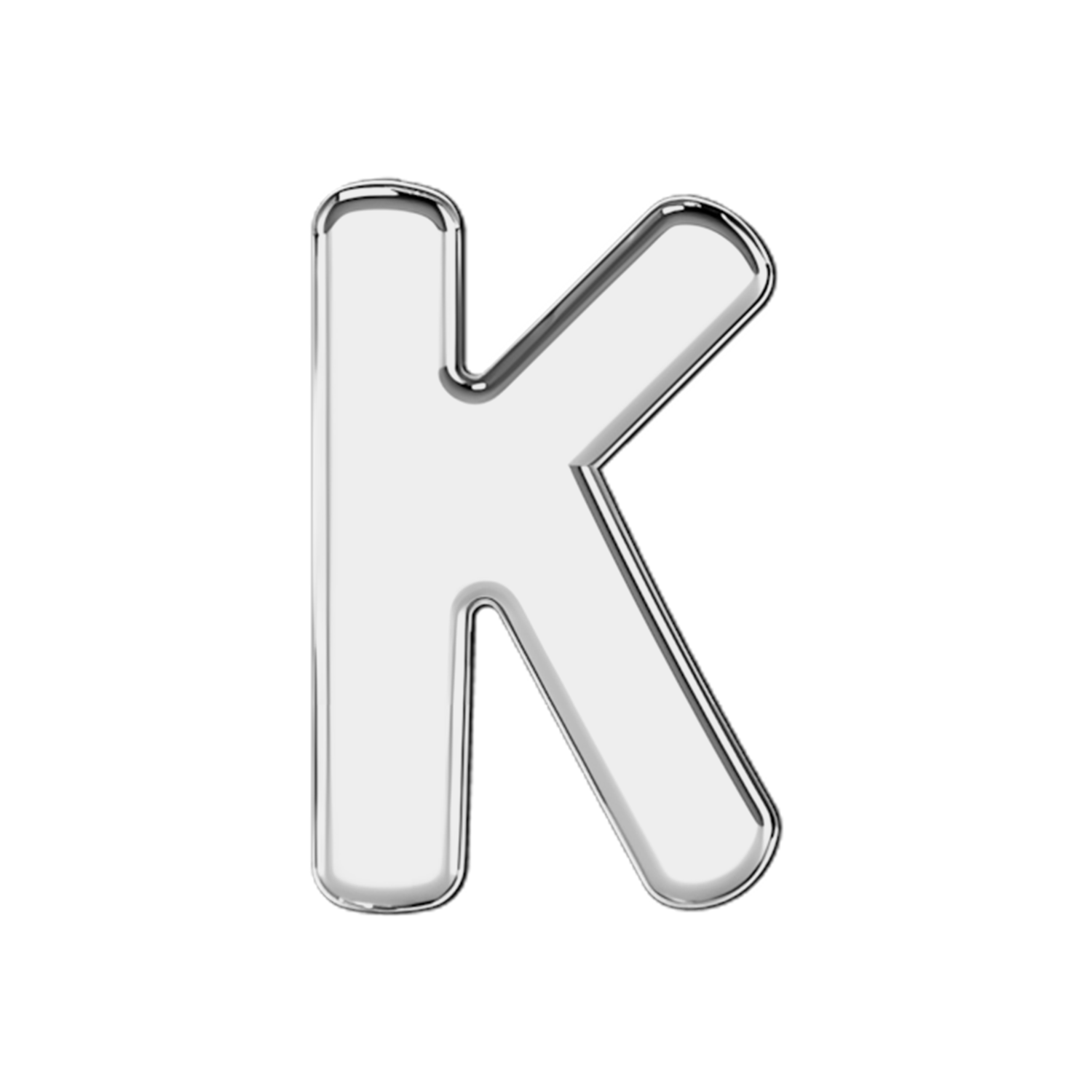 Slider Solid Letter K Charm