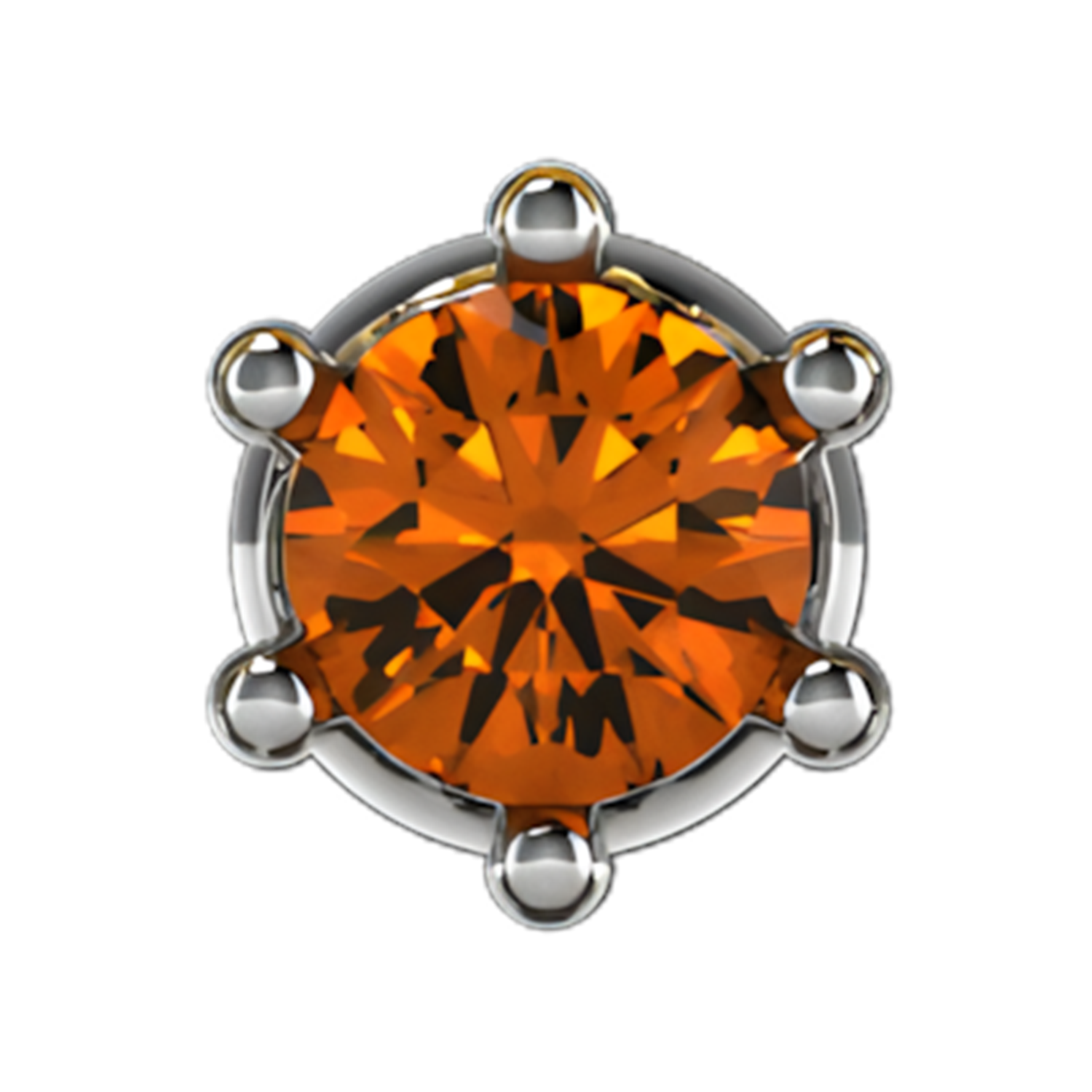 Slider Single Gemstone 18K White Gold Orange Sapphire