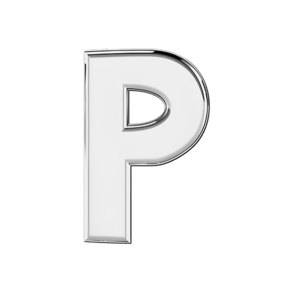 Slider Solid Letter P Charm