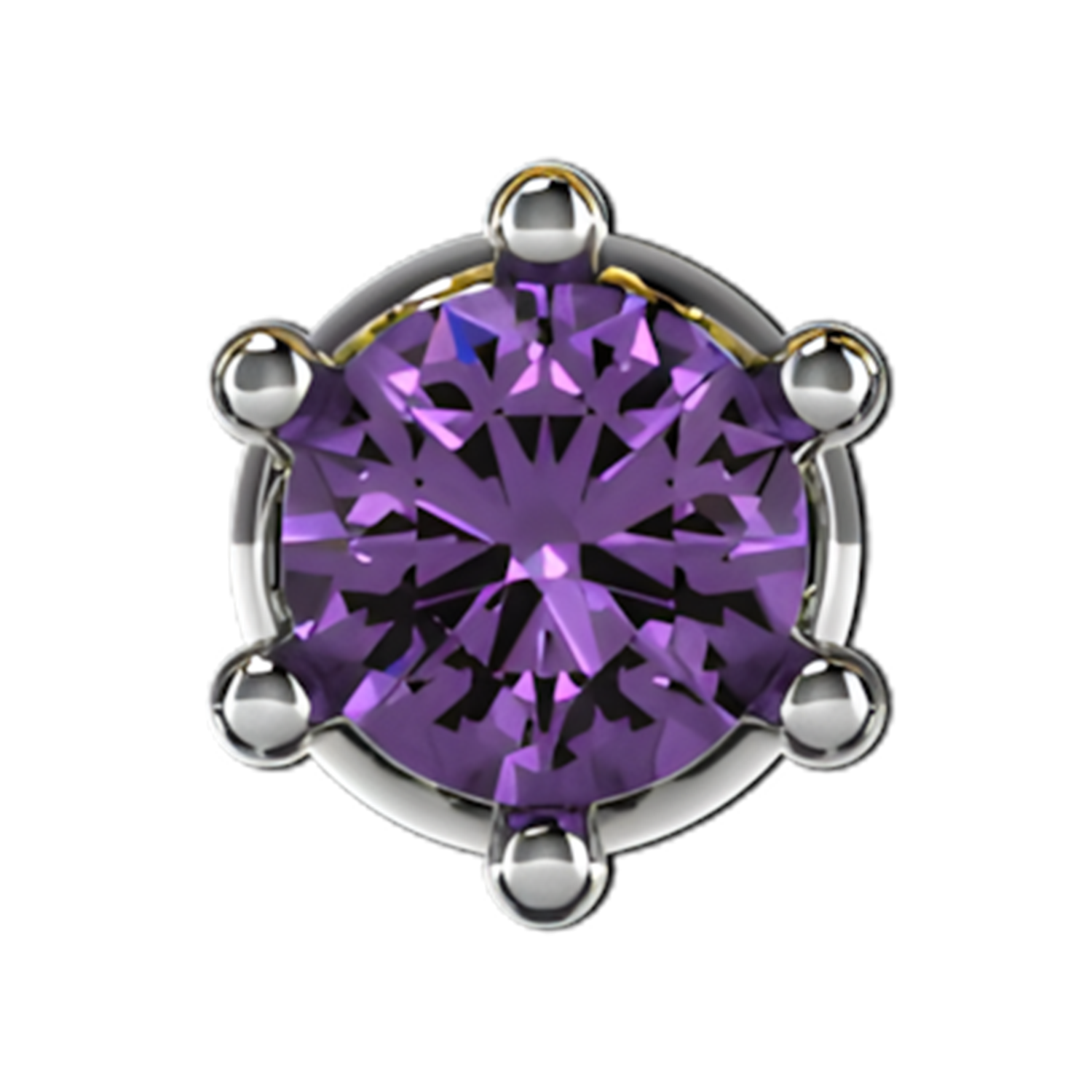 Slider Single Gemstone 18K White Gold Purple Sapphire