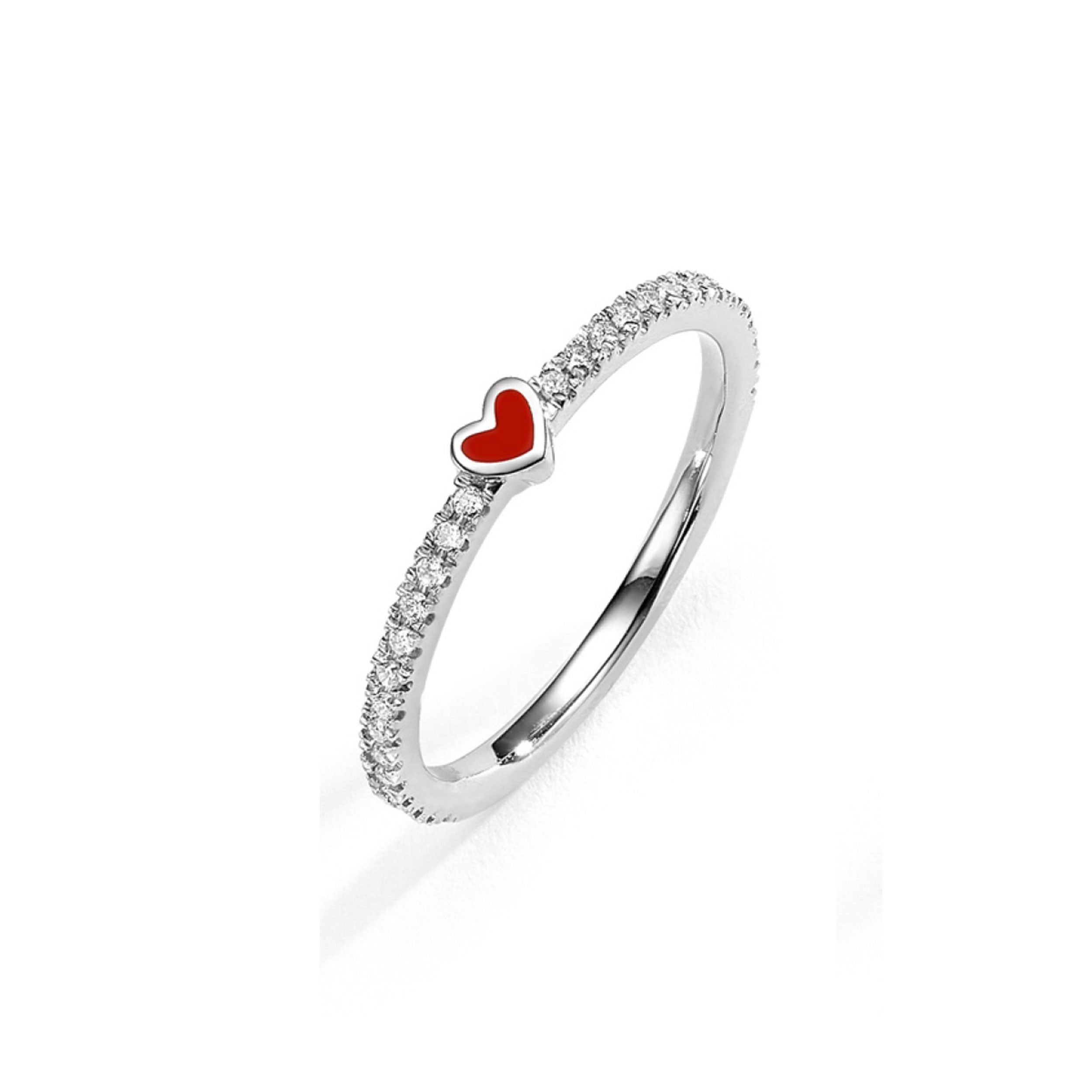 Red Crystal Heart Ring - Evelyn Mae Creations