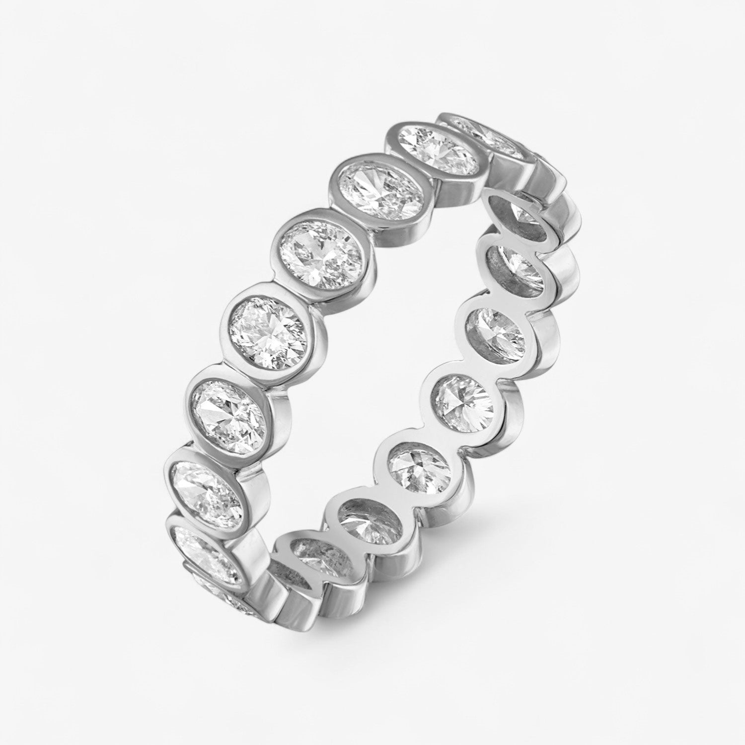 Bezel Set Oval Eternity Band