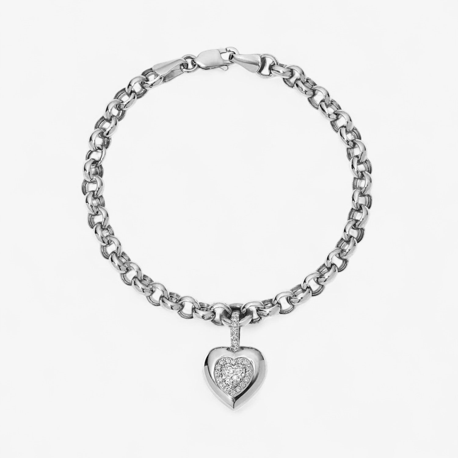 Mini Diamond Heart Button Bracelet