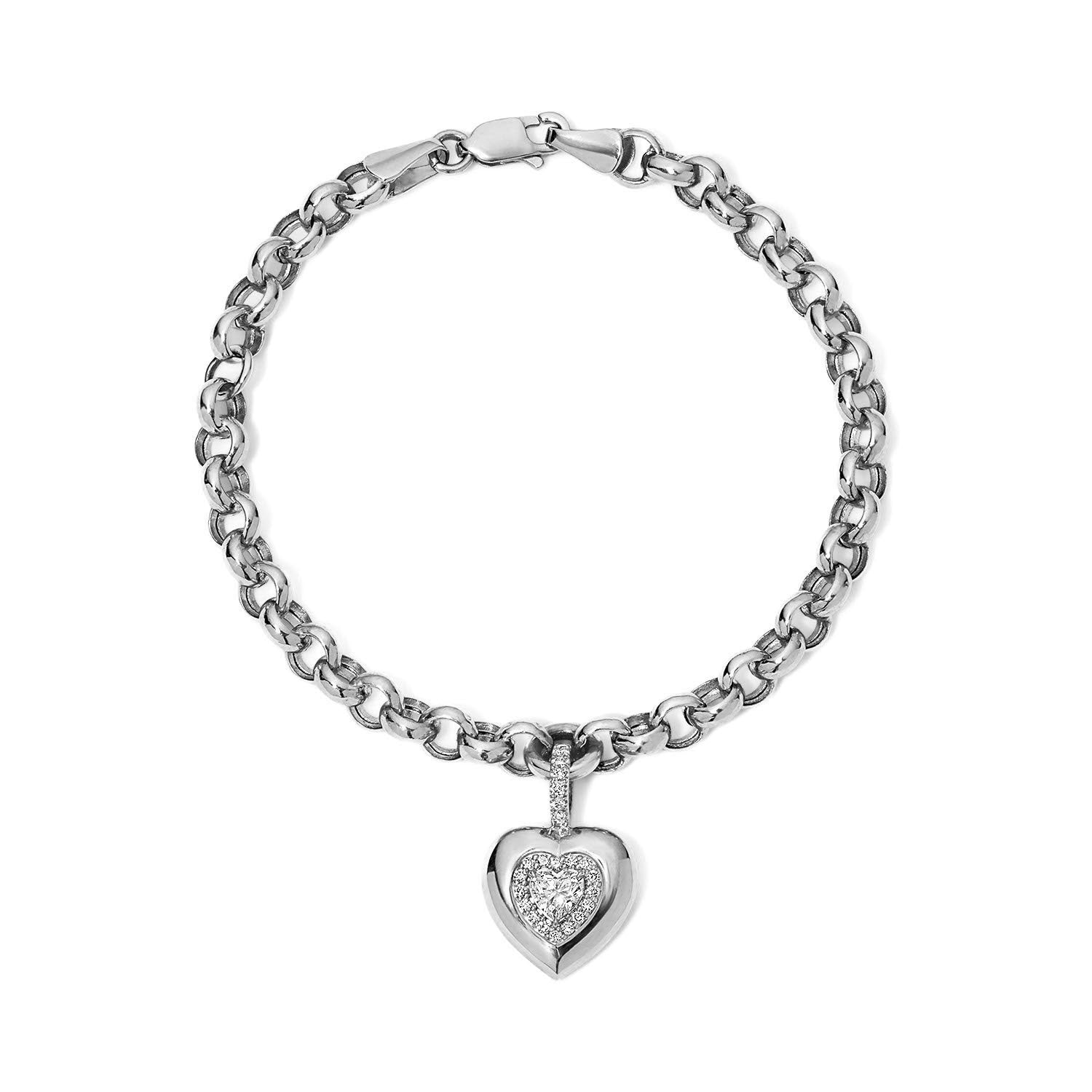 Mini Diamond Heart Button Bracelet