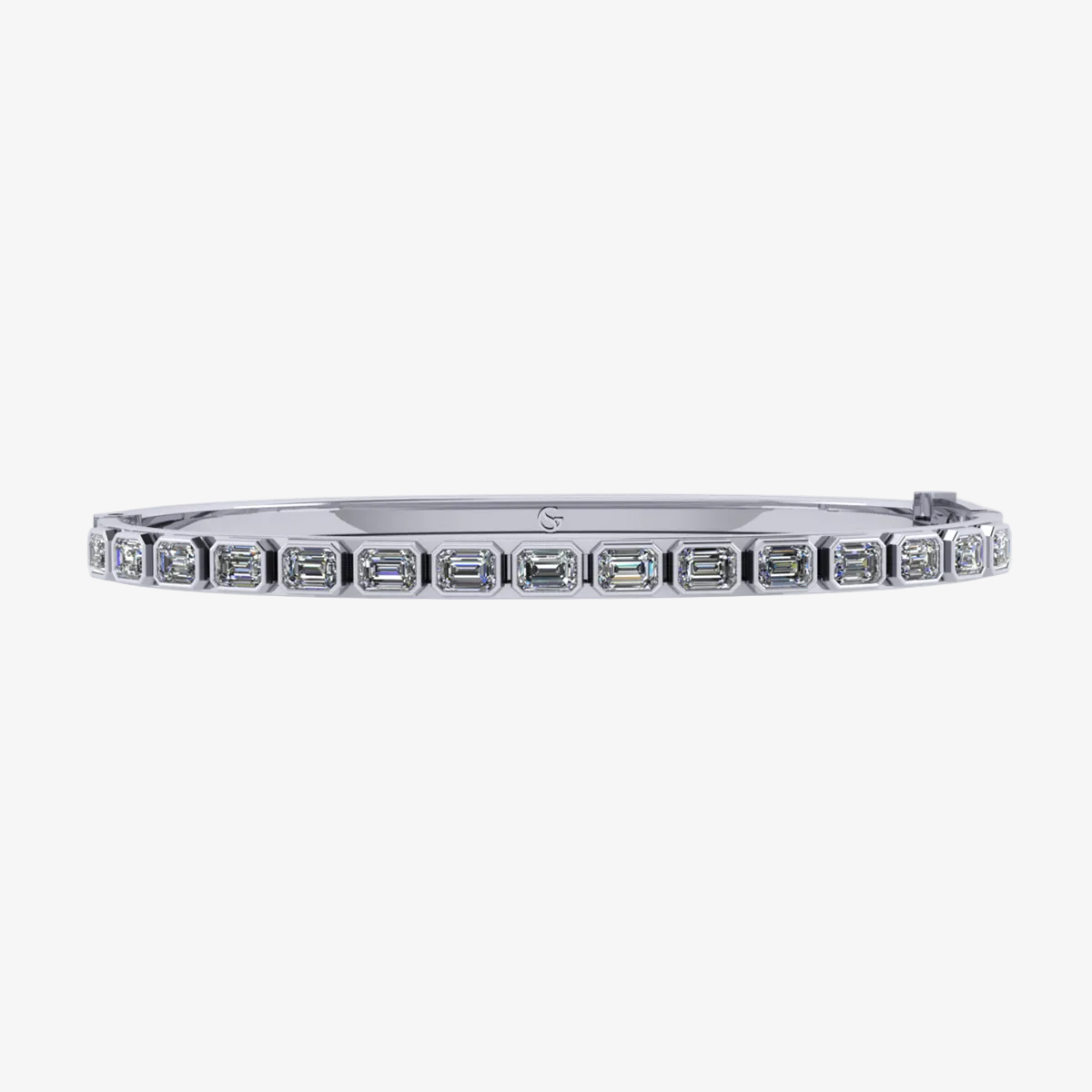 Petite Fancy Emerald Slider Bangle™ 14K White Gold