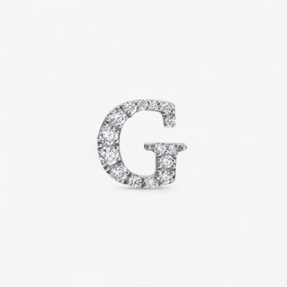 Small Pave Initial Stud
