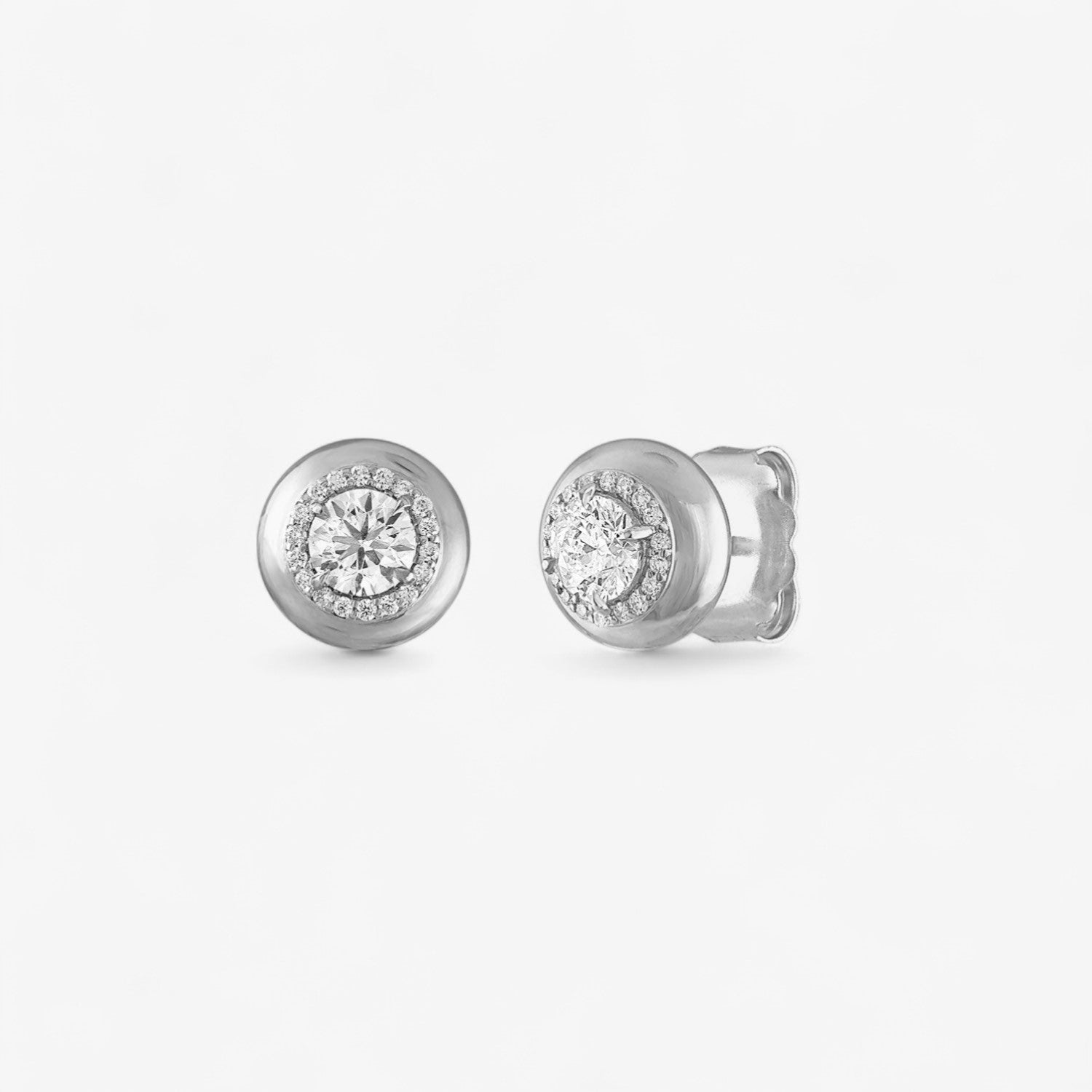 Petite Diamond Button Stud Earrings
