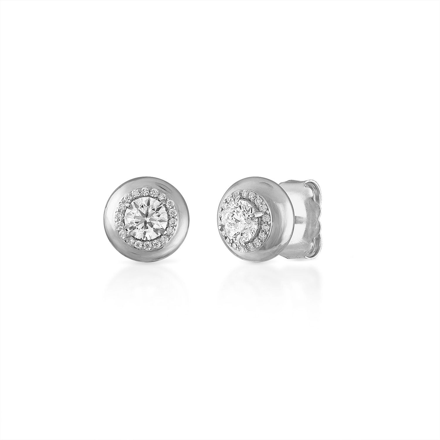 Petite Diamond Button Stud Earrings