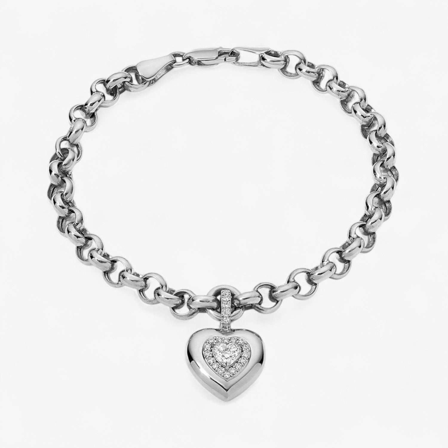 Mini Diamond Heart Button Bracelet
