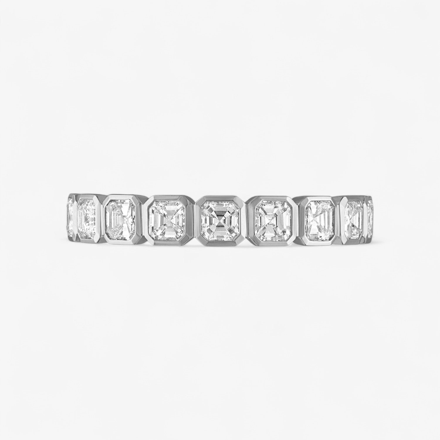 Bezel Set Asscher Eternity Band