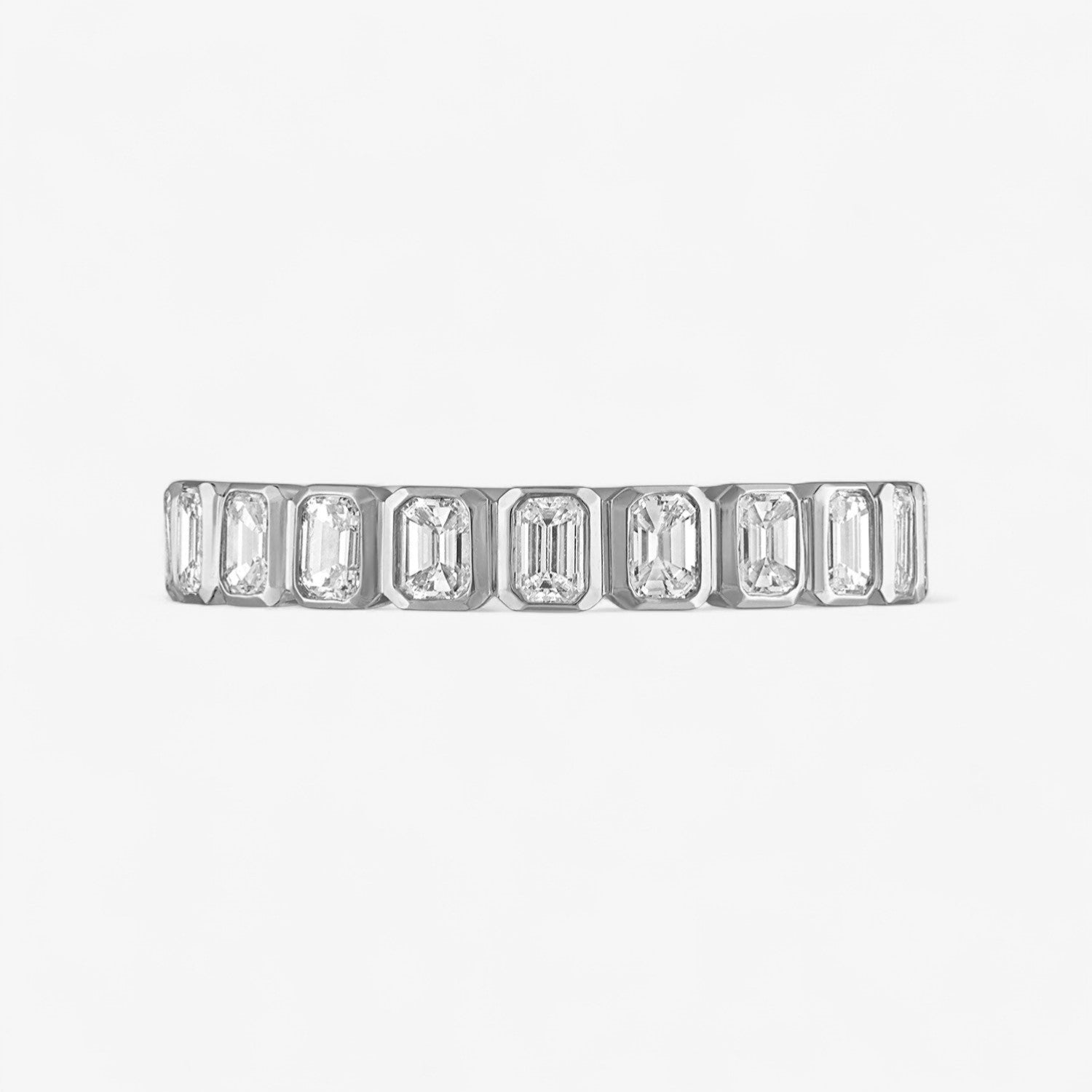 Bezel Set Emerald Eternity Band