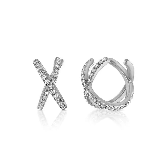 Black X Shaped Diamond Stud Earrings | New York Jewelers Chicago