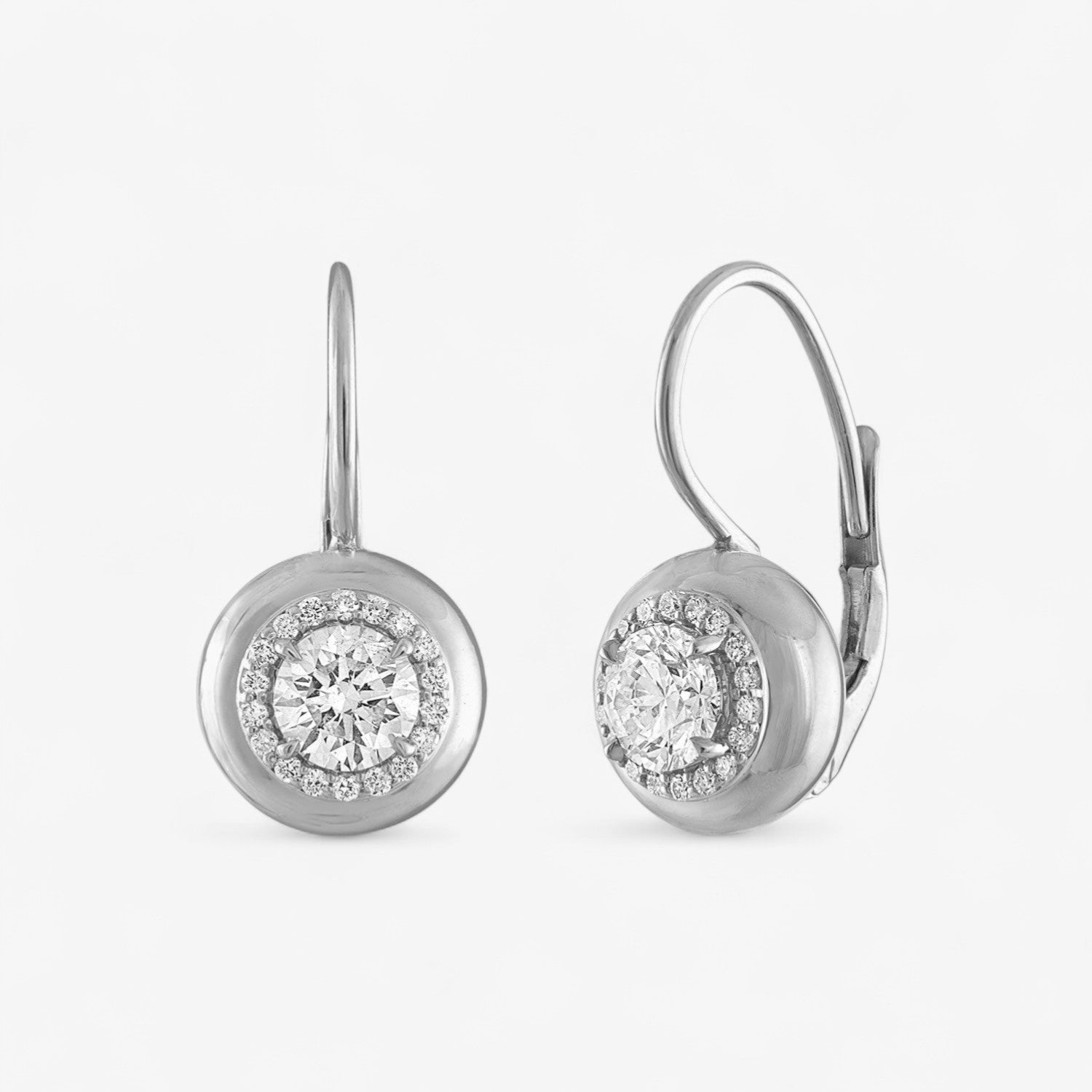 Petite Diamond Button Wire Earrings