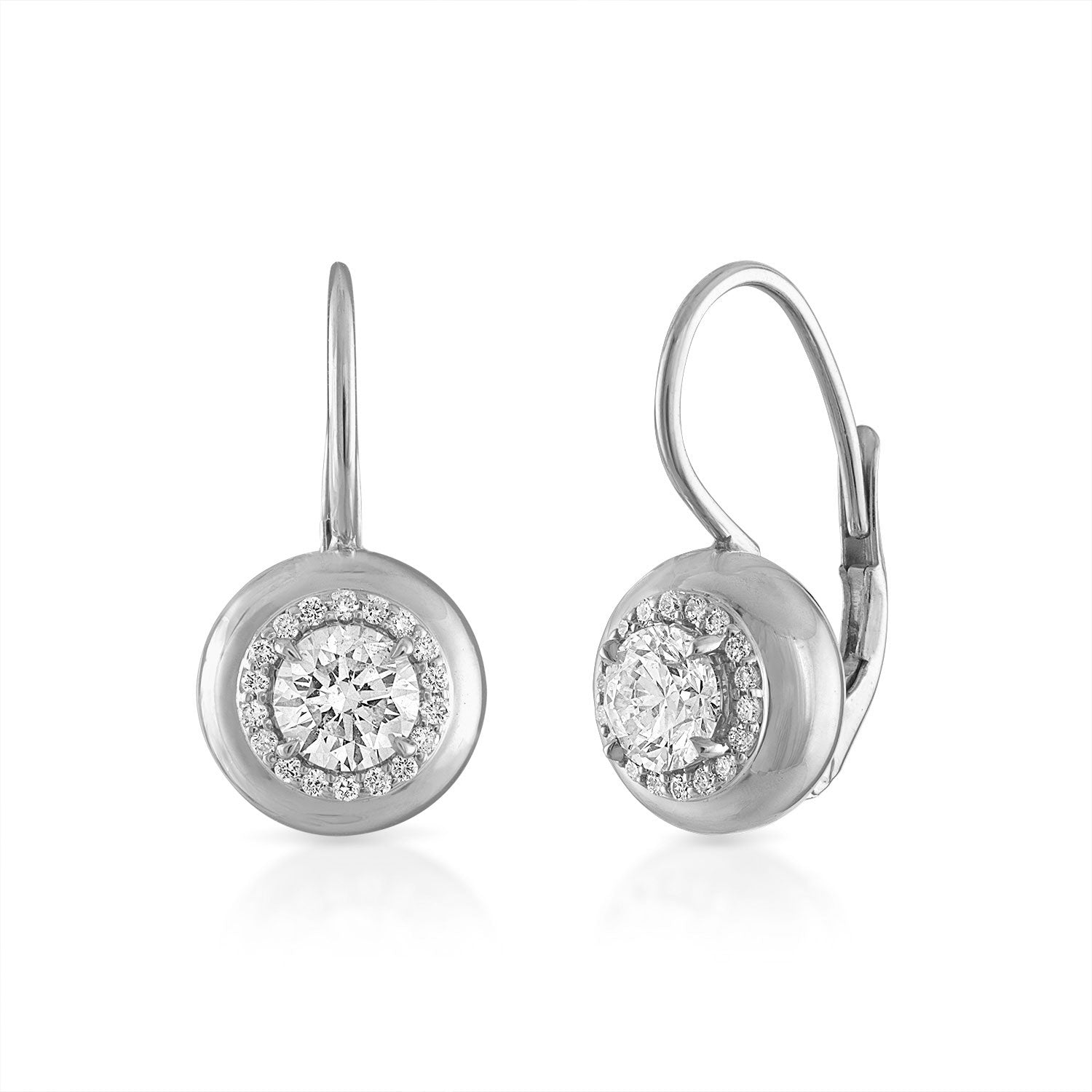 Petite Diamond Button Wire Earrings