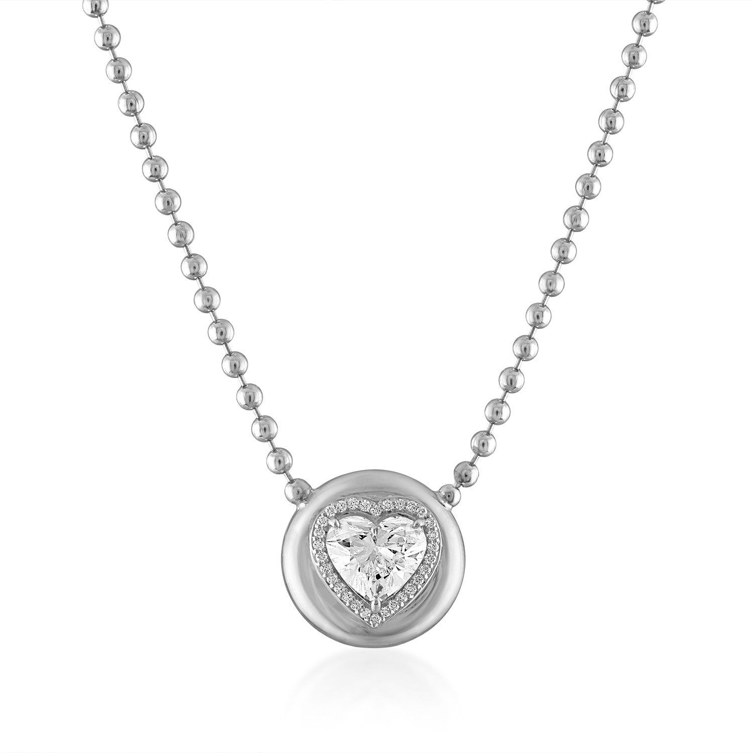 Diamond Heart Button Necklace