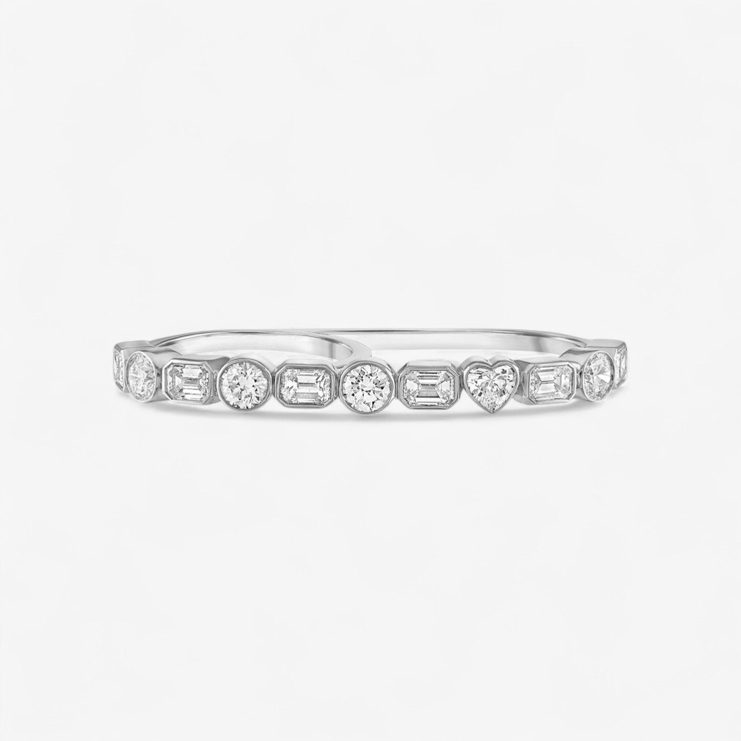 Fancy Bezel Two Finger Ring