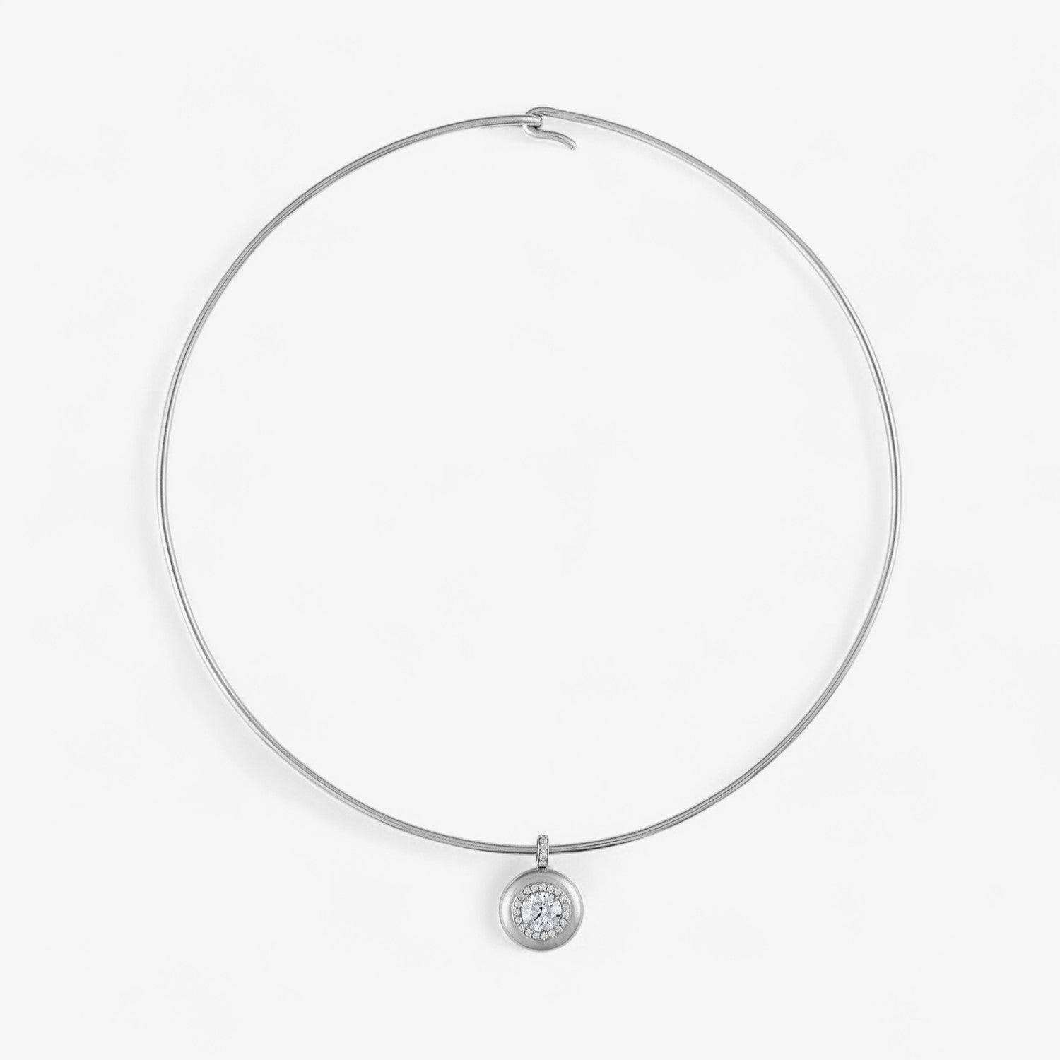 Mini Diamond Button Wire Necklace
