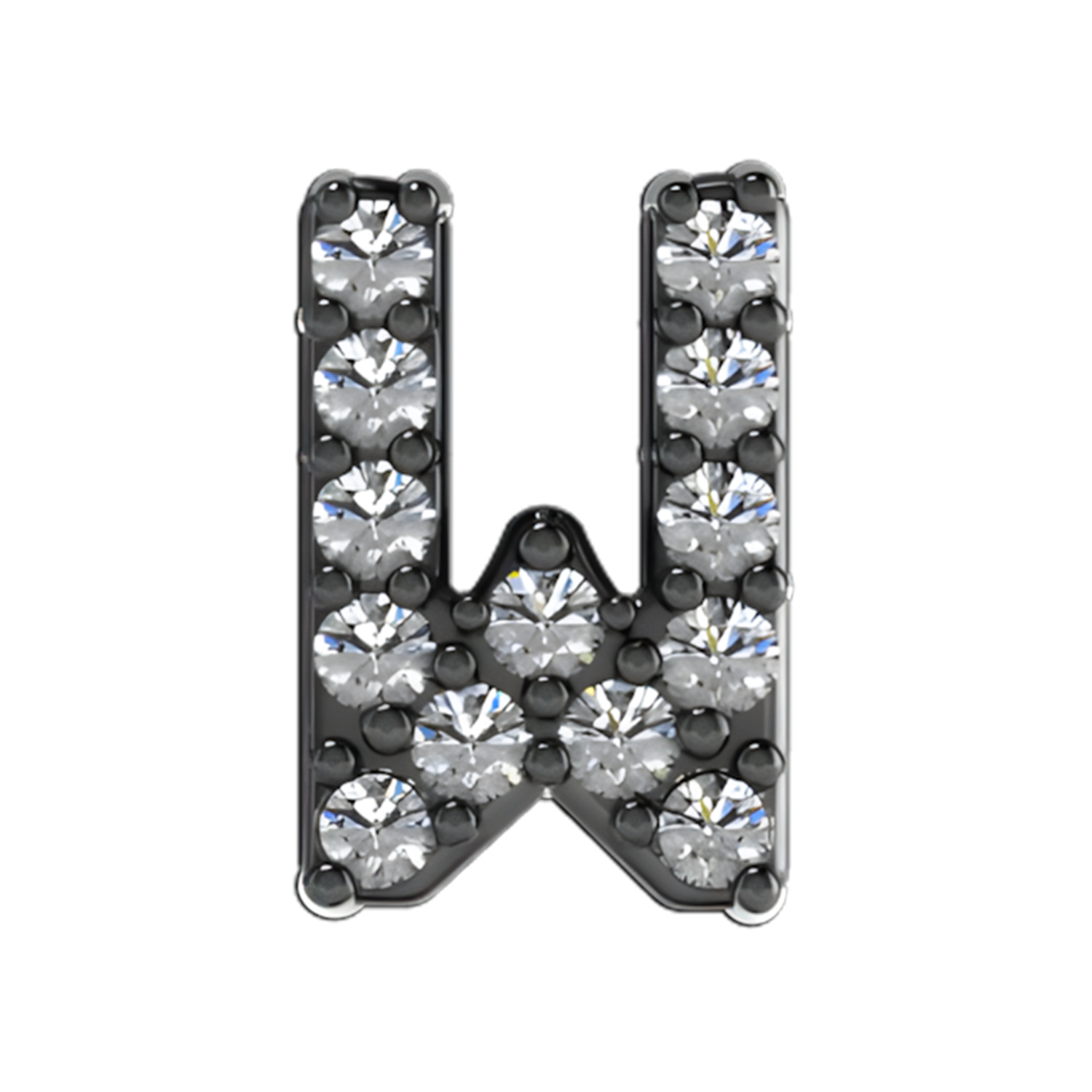 Slider Pave Letter W Charm