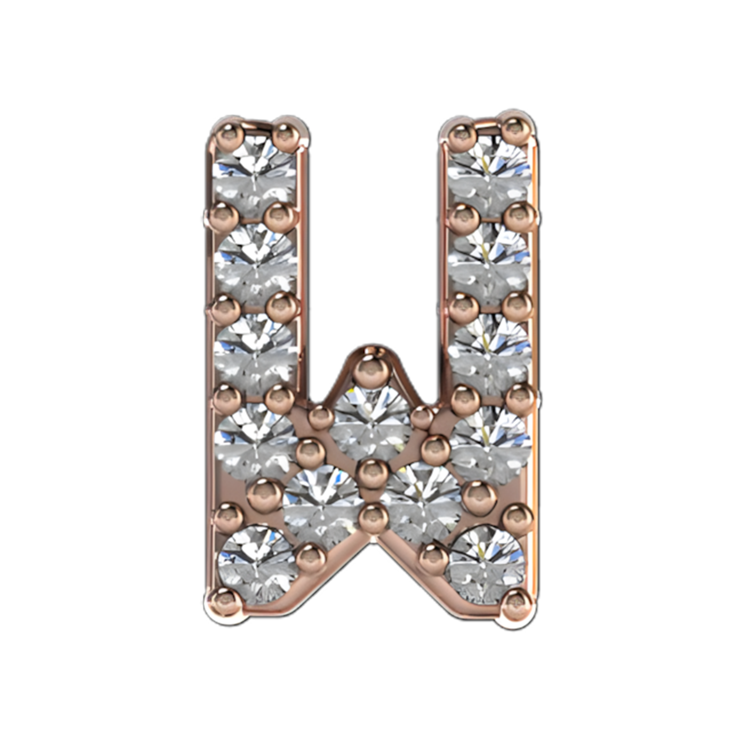 Slider Pave Letter W Charm